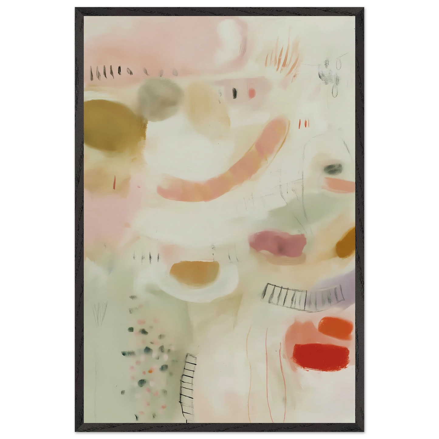 Murmures Pastel — tableau encadré bois — vue 2 — art mural STNCL