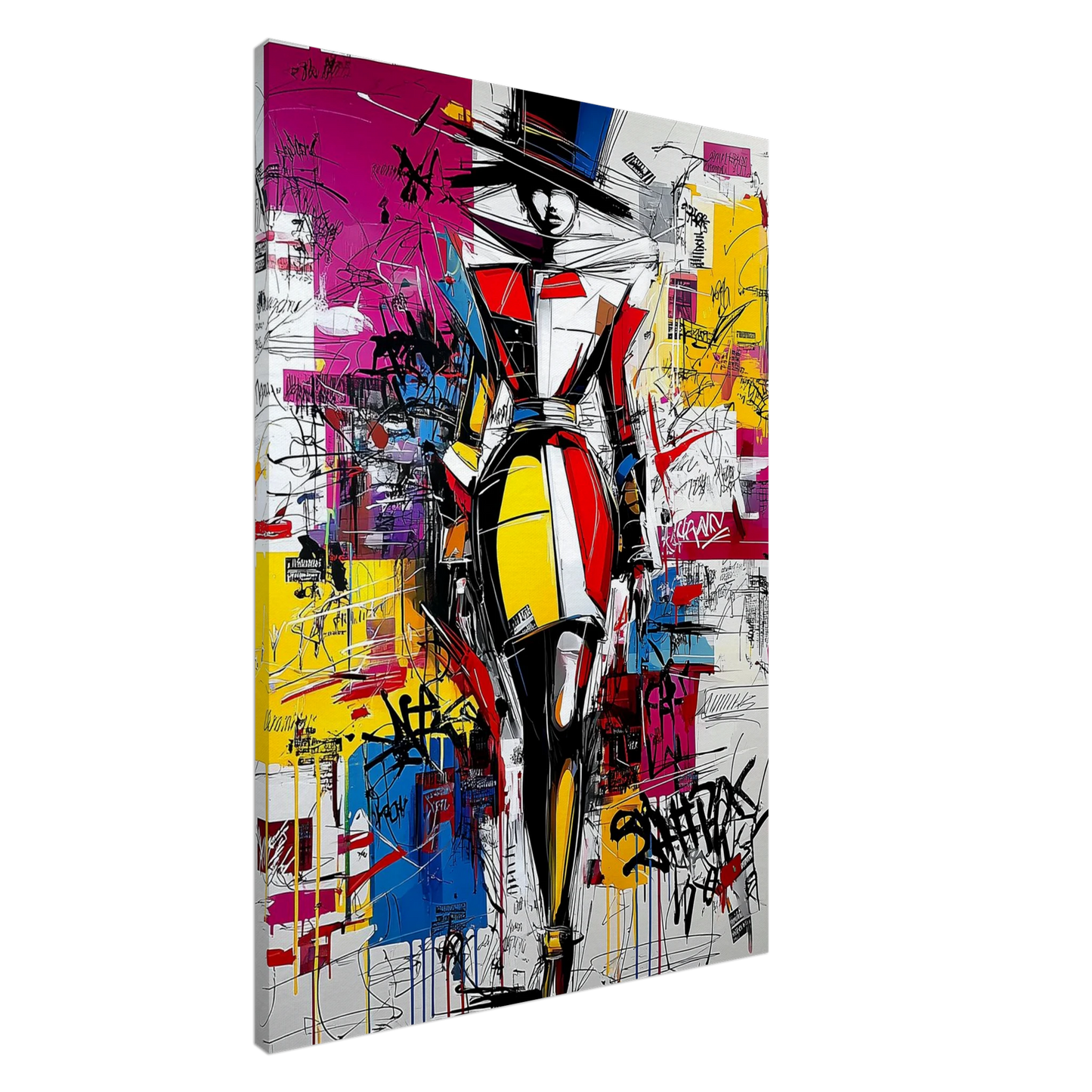 Silhouette au Chapeau Haut — tableau sur toile — art mural STNCL