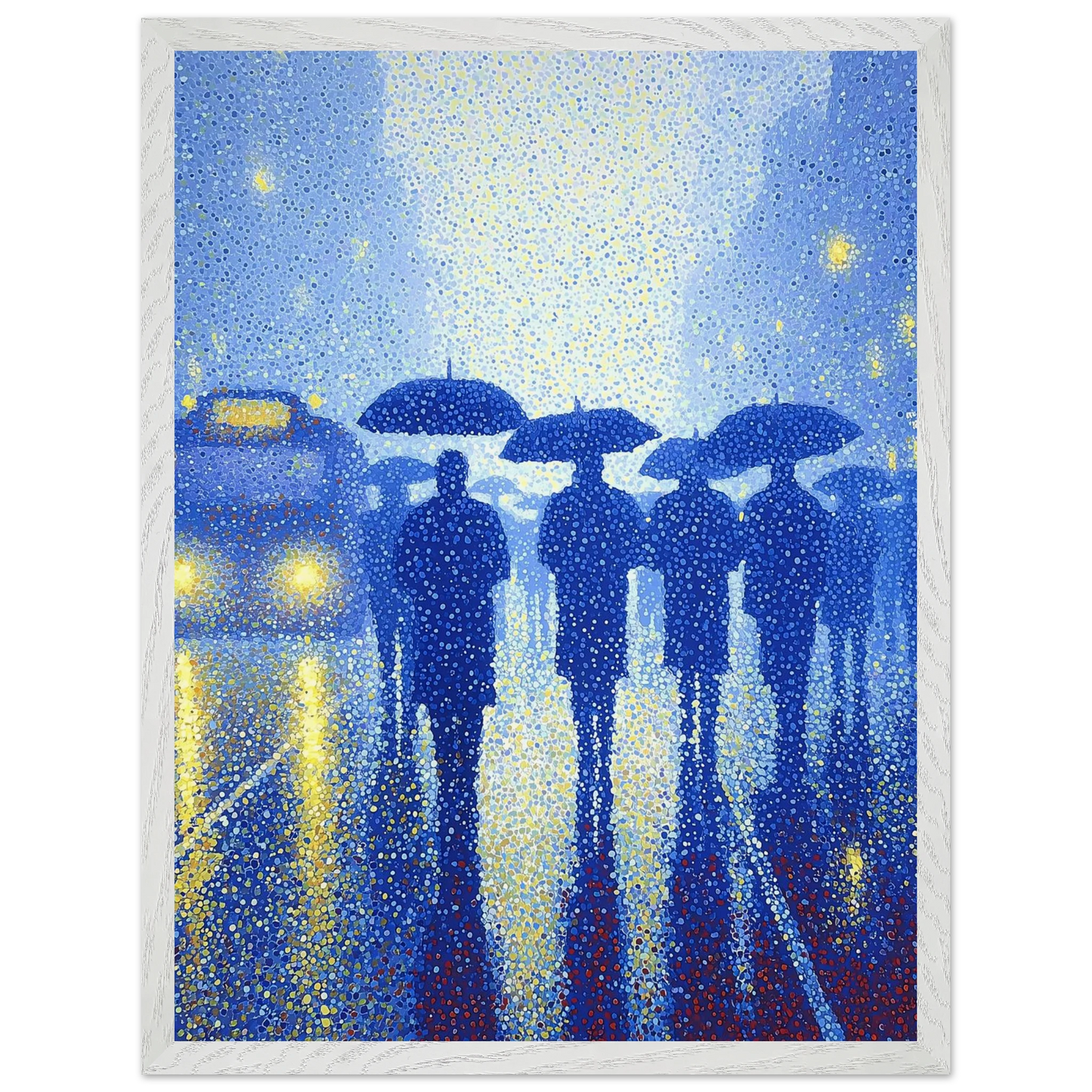 Pluie en Pointillés — tableau encadré bois — vue 8 — art mural STNCL