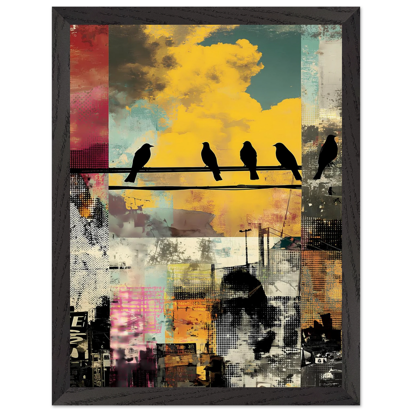 Perchoir Urbain — tableau encadre bois — vue 4 — art mural STNCL