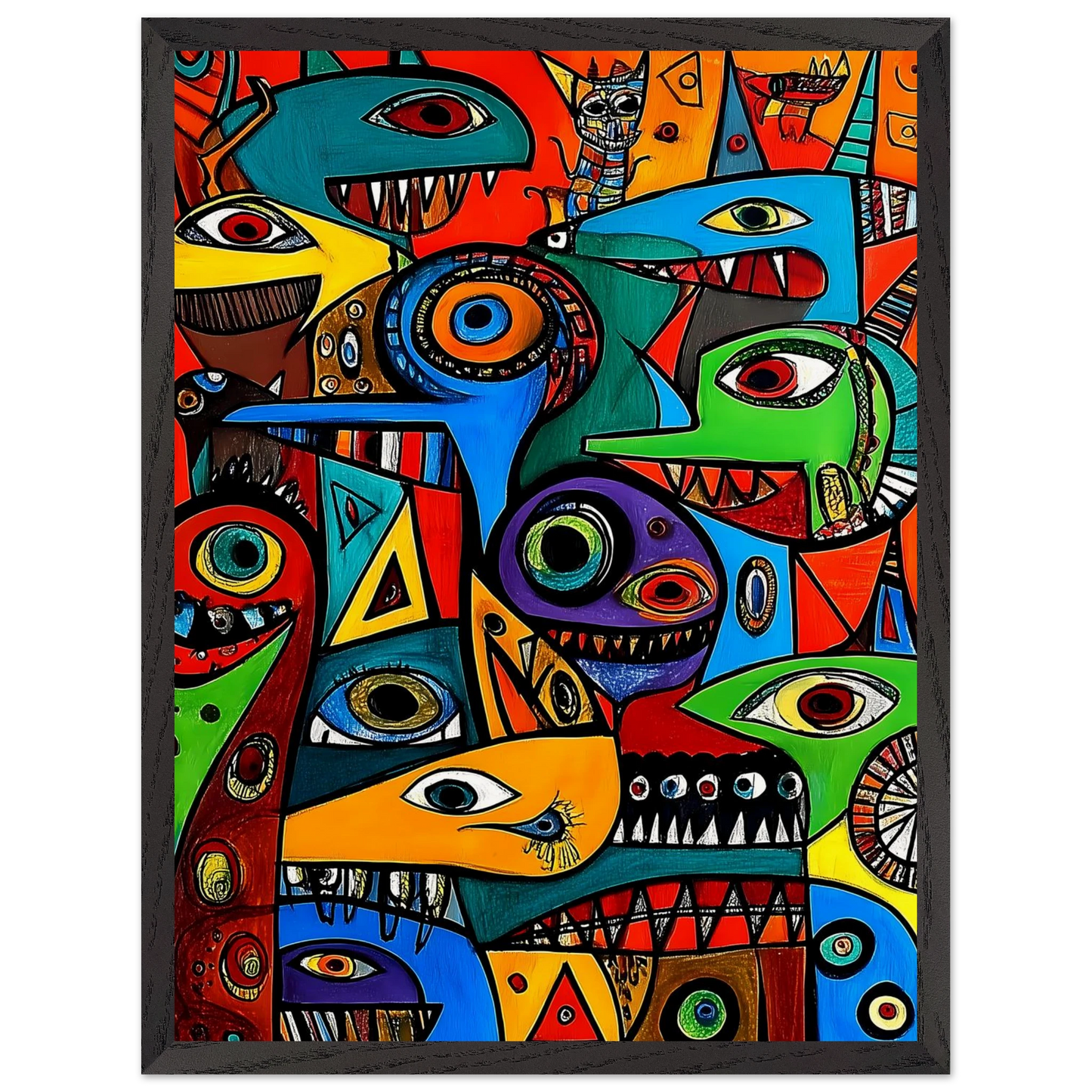 Prolifération — tableau encadré bois — vue 15 — art mural STNCL