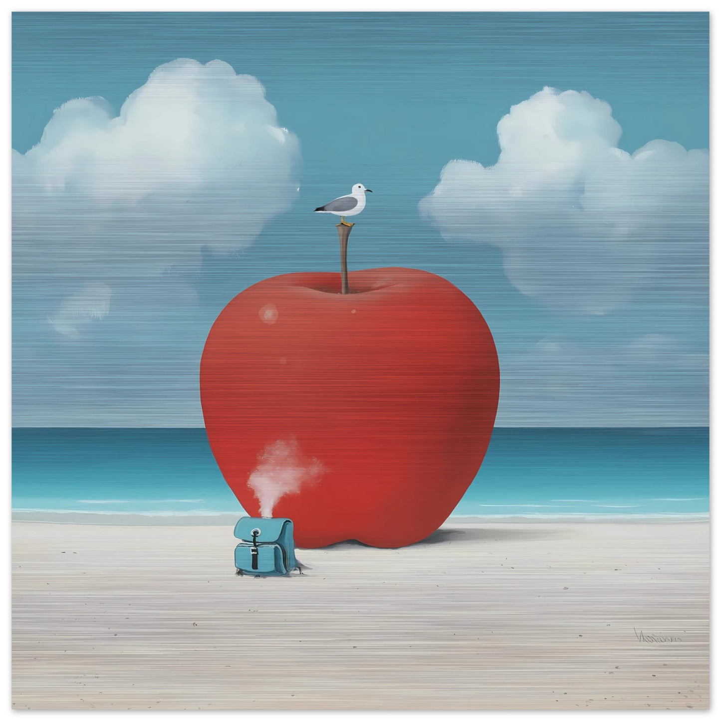 Pomme sur la Plage — tableau aluminium — vue 4 — art mural STNCL