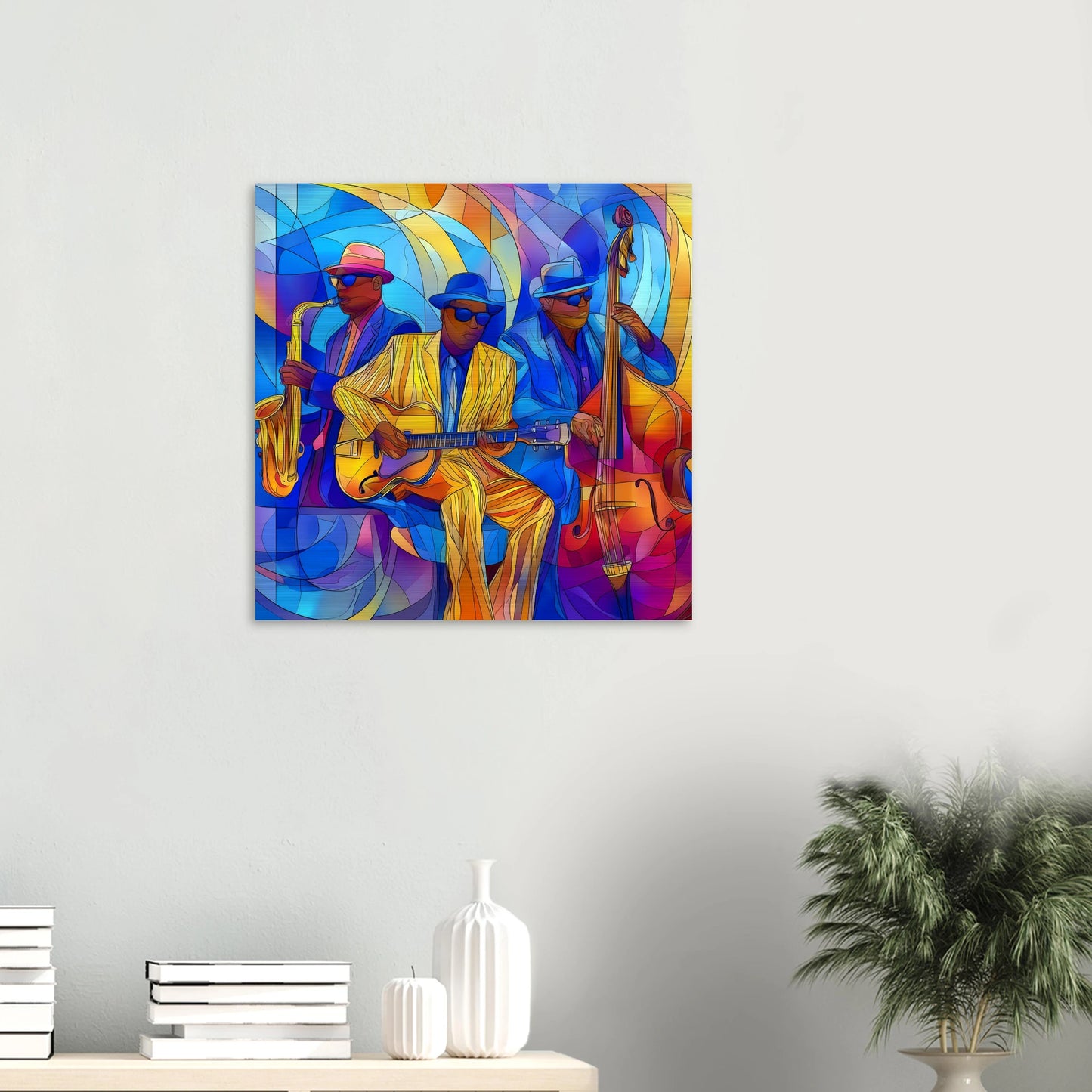 Trio de Jazz — tableau aluminium — vue 5 — art mural STNCL