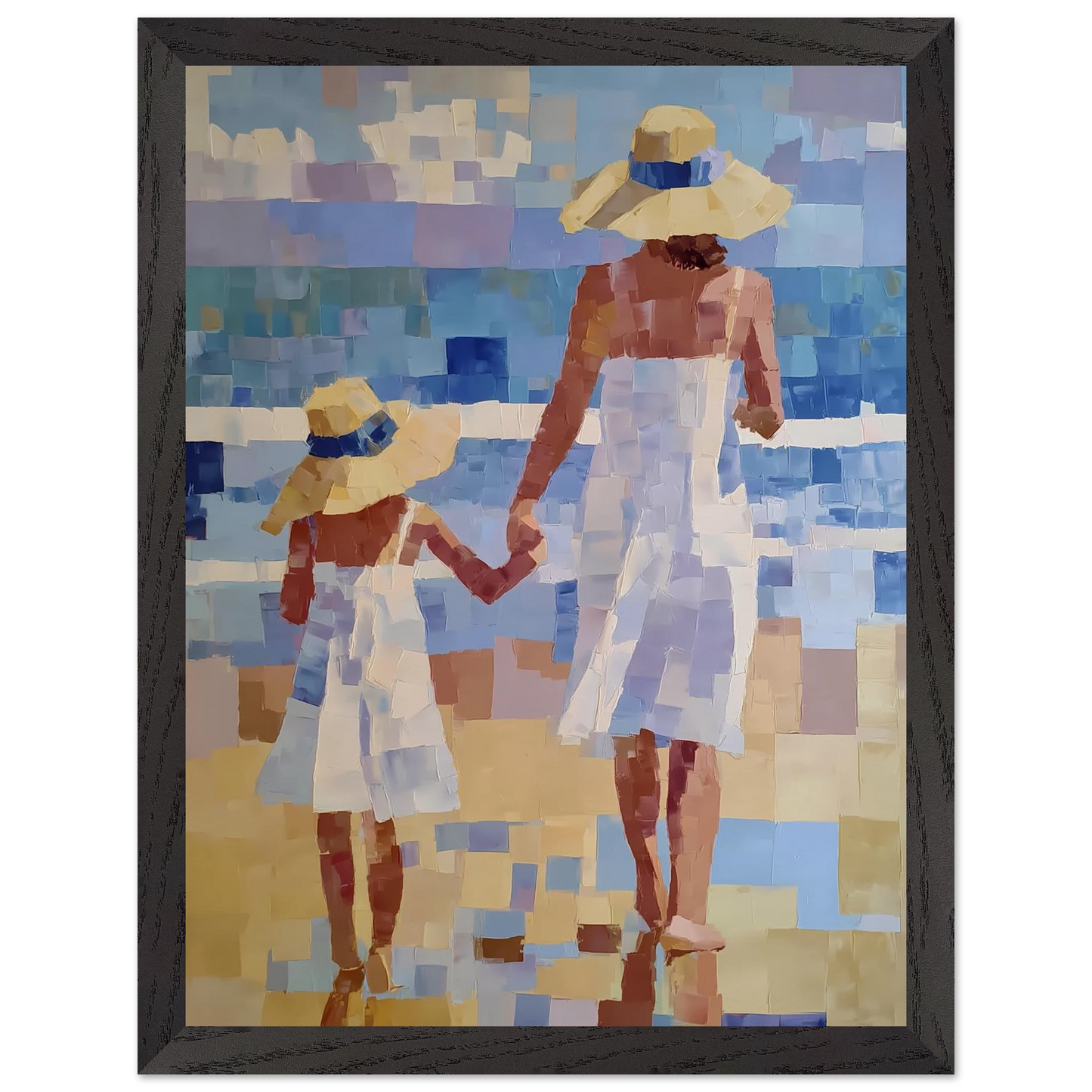 Main dans la Main — tableau encadré bois — vue 4 — art mural STNCL