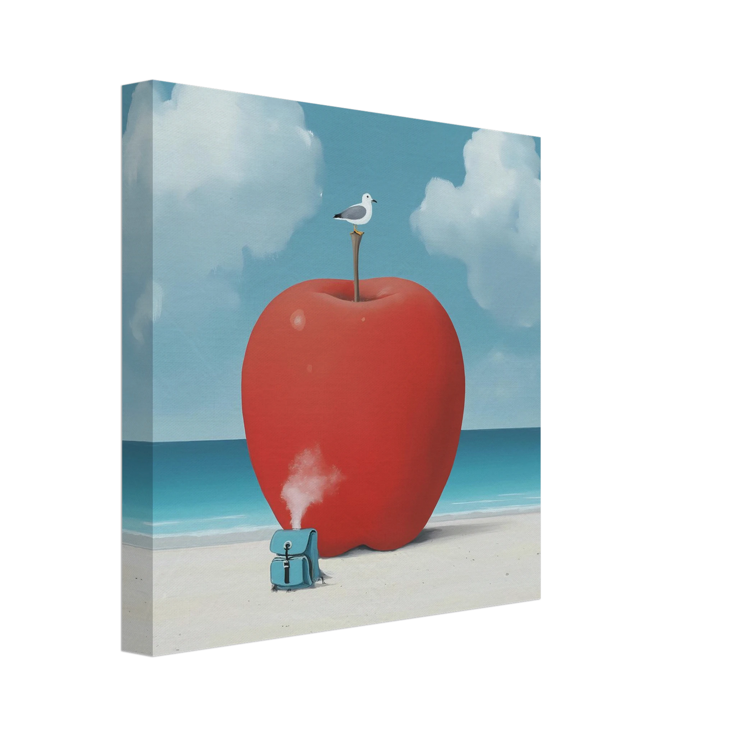 Pomme sur la Plage — tableau sur toile — vue 2 — art mural STNCL