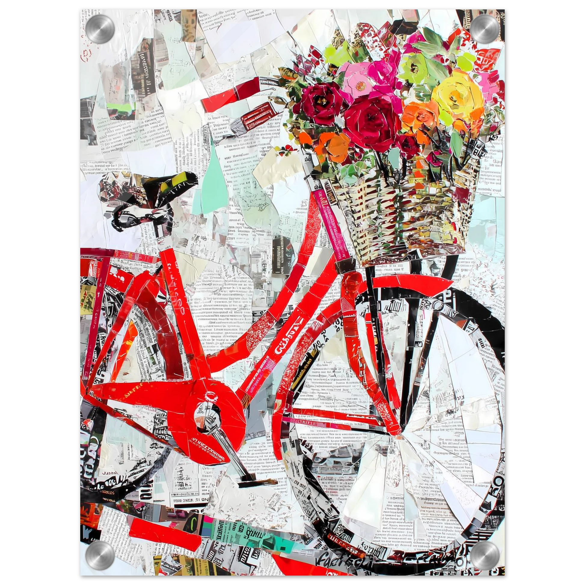 Le Vélo Fleuri — tableau plexiglas — vue 3 — art mural STNCL
