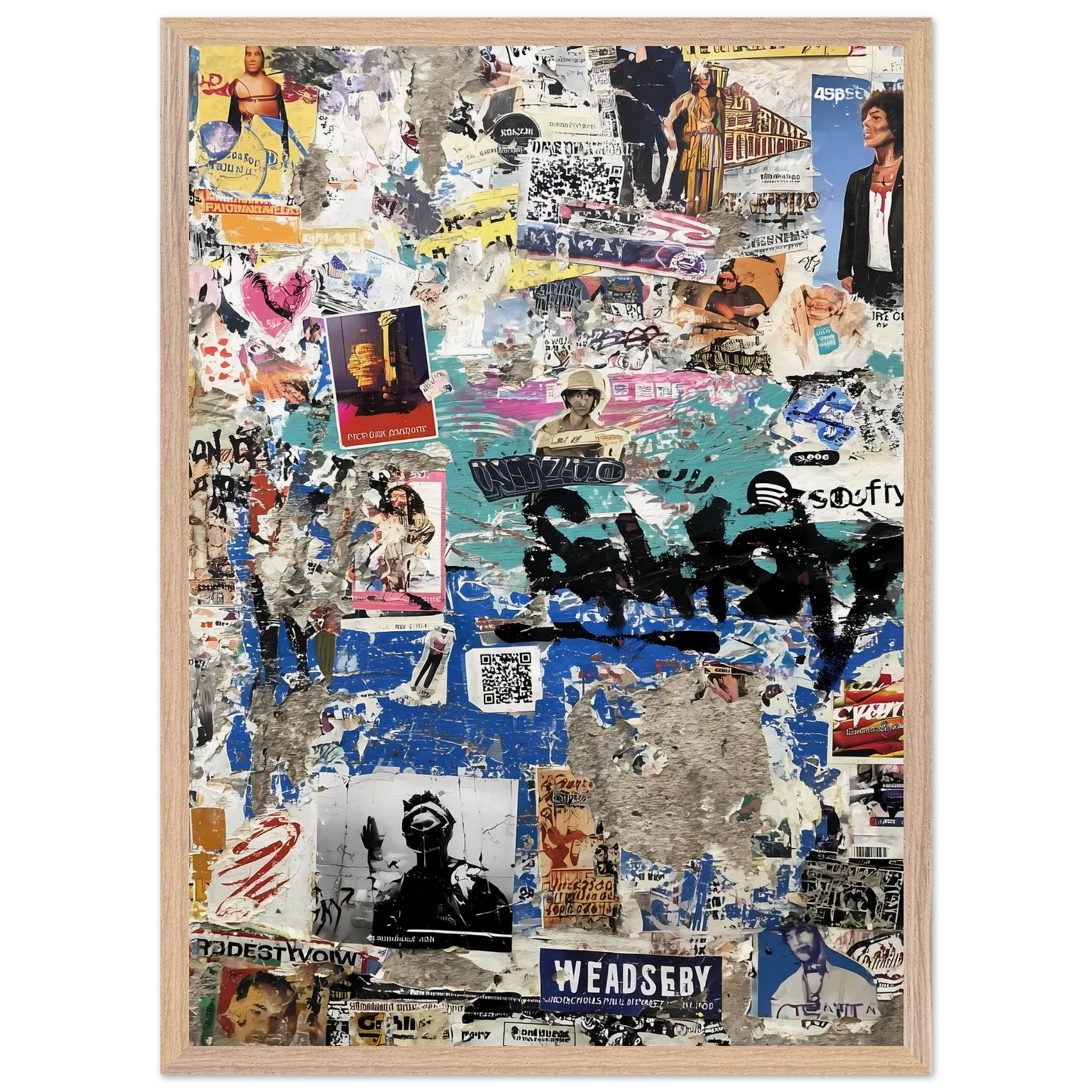 Le Mur Affiché — tableau encadré bois — vue 13 — art mural STNCL