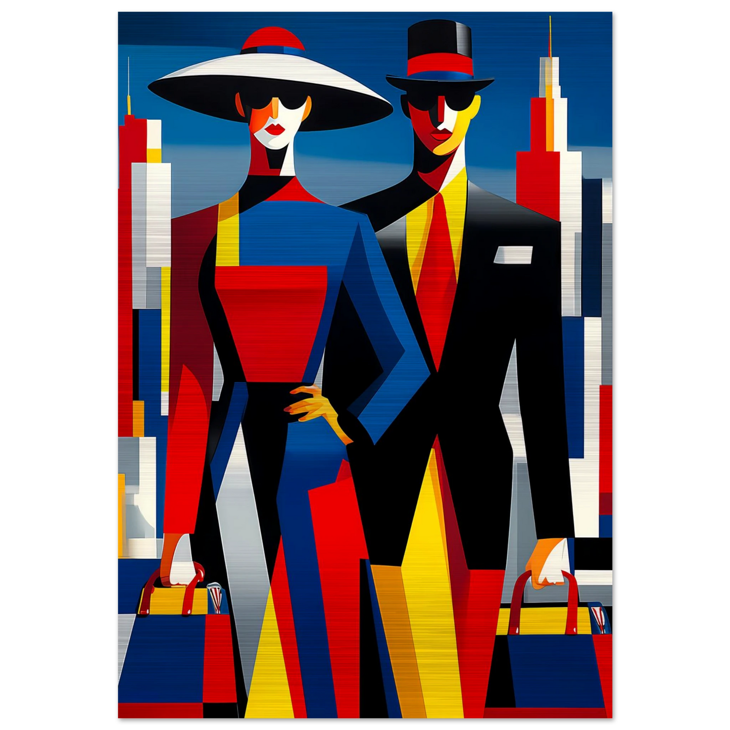 Le Couple en Ville — tableau aluminium — art mural STNCL