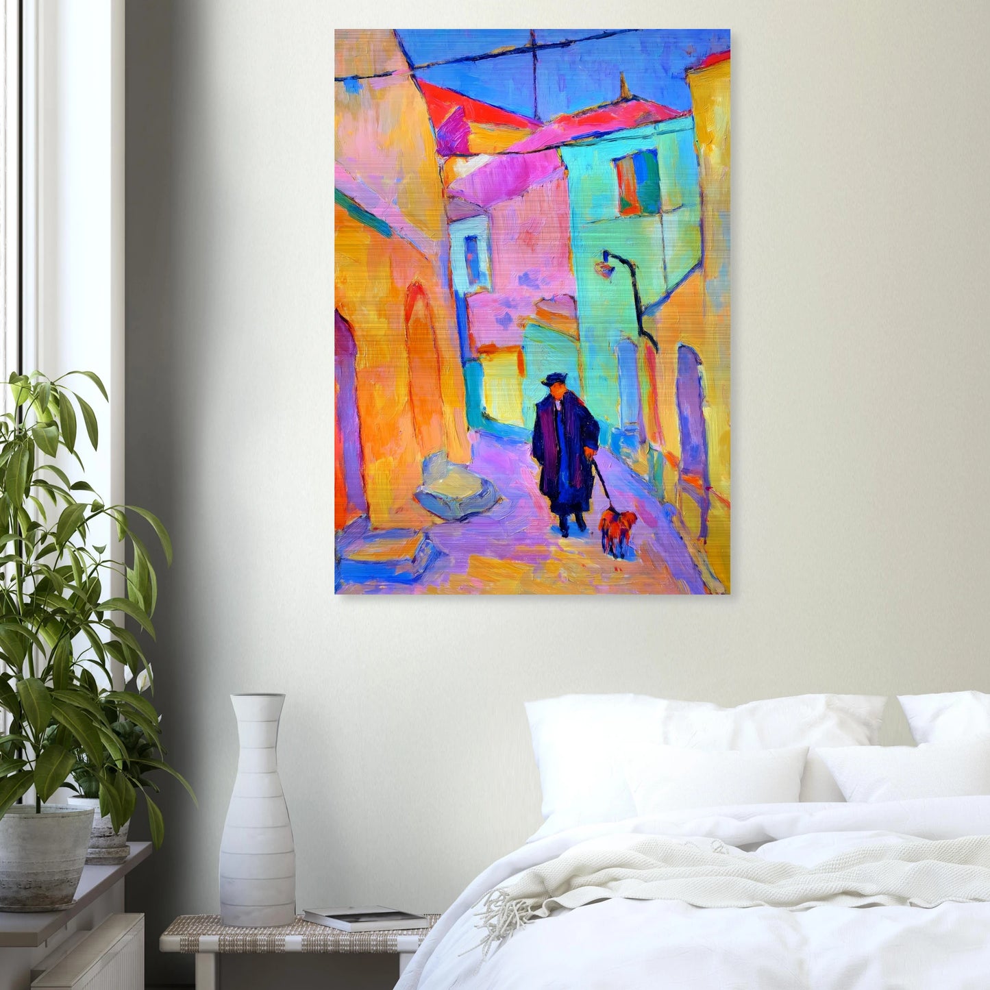 Le Promeneur en Bleu — tableau aluminium — vue 7 — art mural STNCL