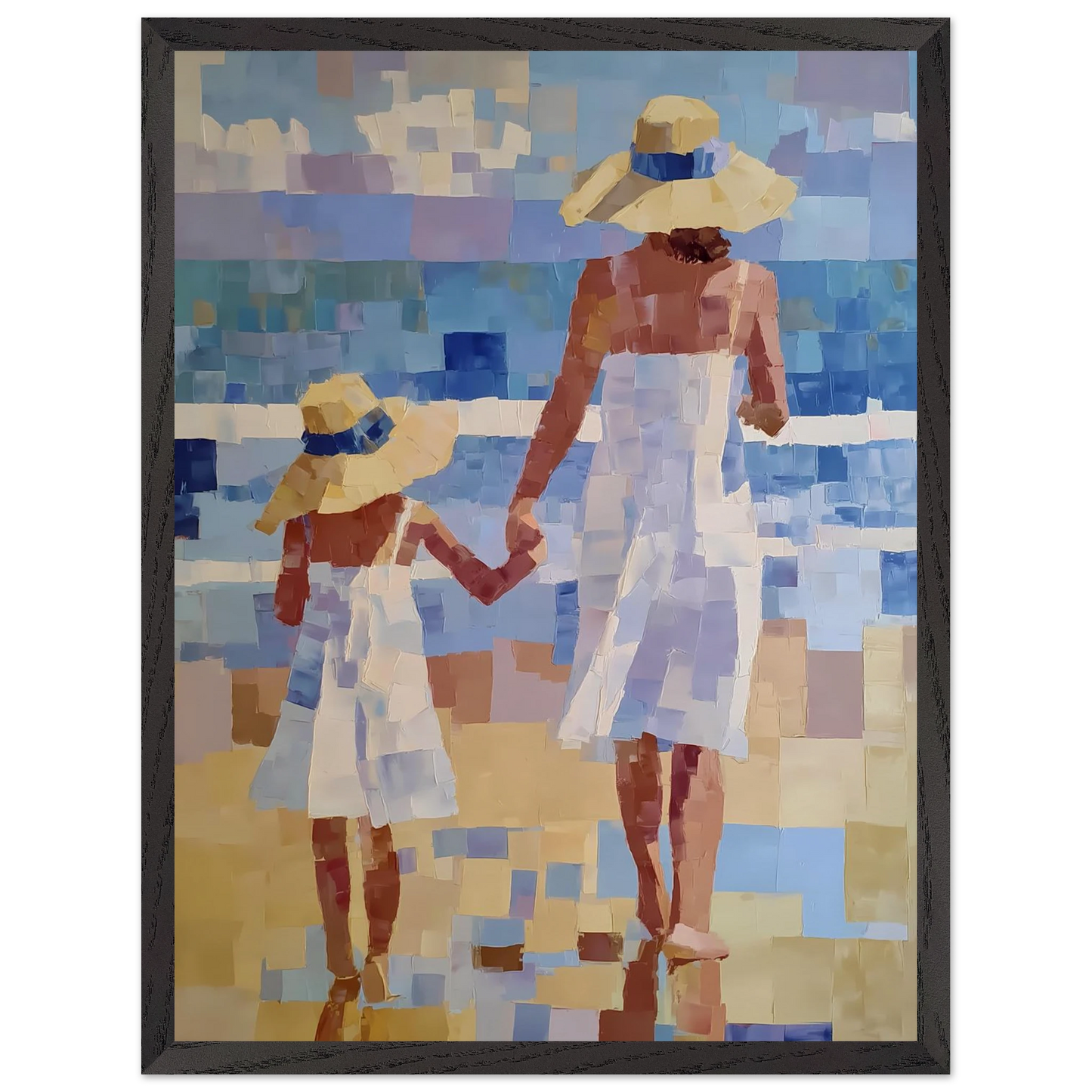 Main dans la Main — tableau encadré bois — vue 15 — art mural STNCL