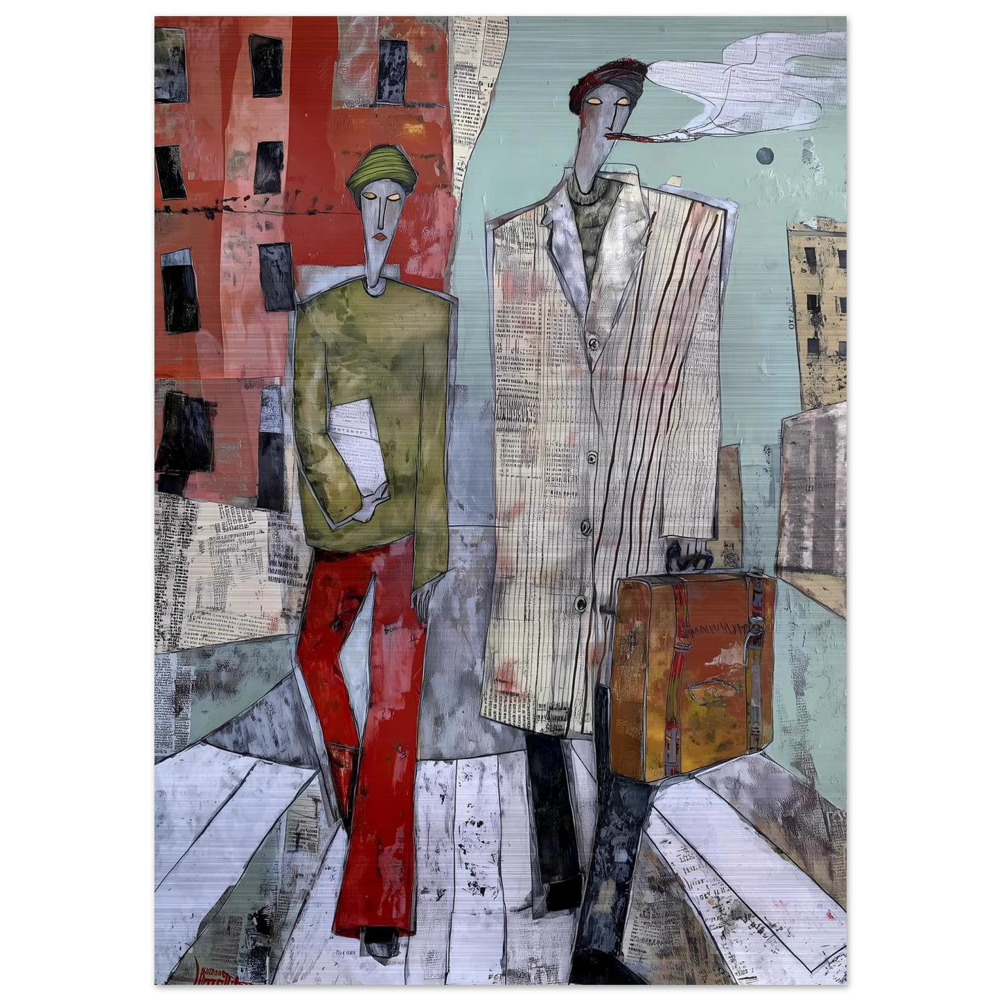 Les Voyageurs — tableau aluminium — vue 4 — art mural STNCL