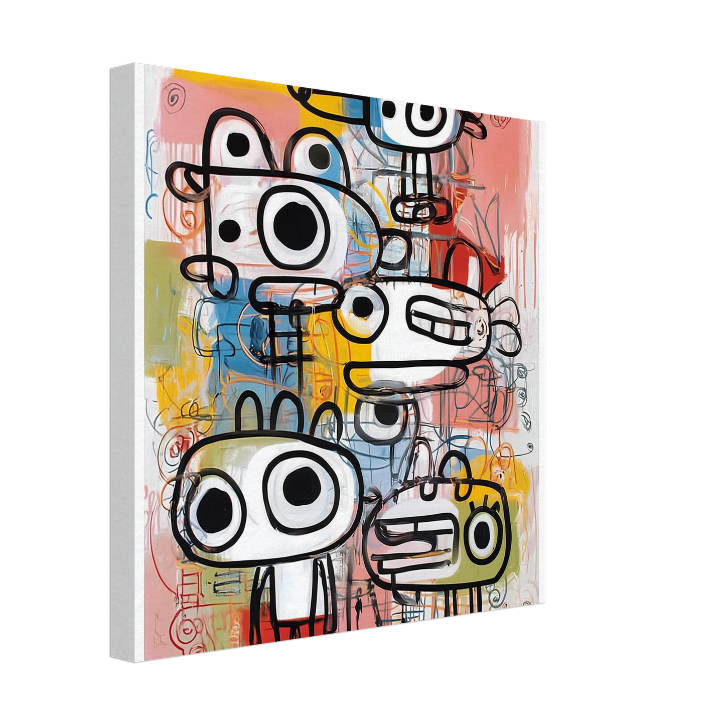 Les Cinq Curieux — tableau sur toile — vue 3 — art mural STNCL