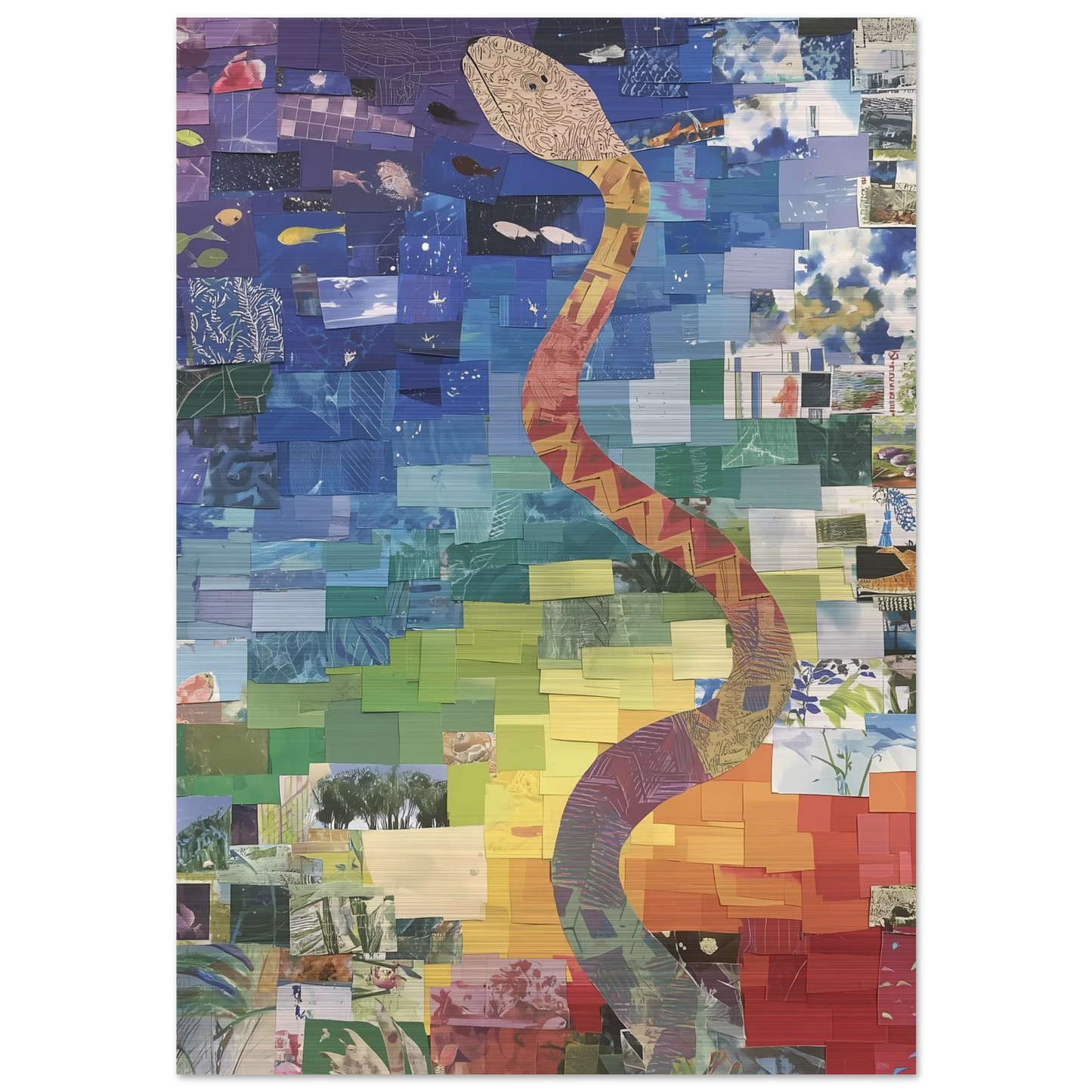 Serpent des Saisons — tableau aluminium — art mural STNCL