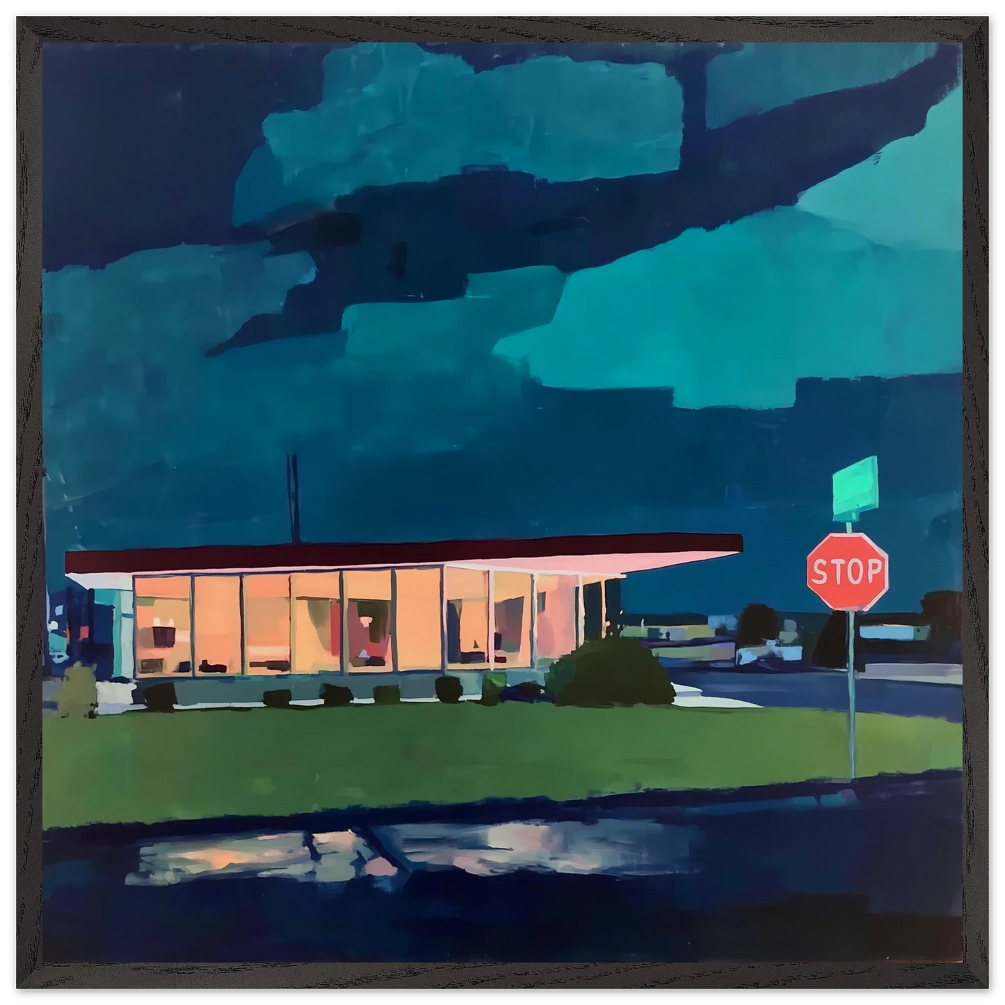 Lumière sur la Route — tableau encadré bois — art mural STNCL