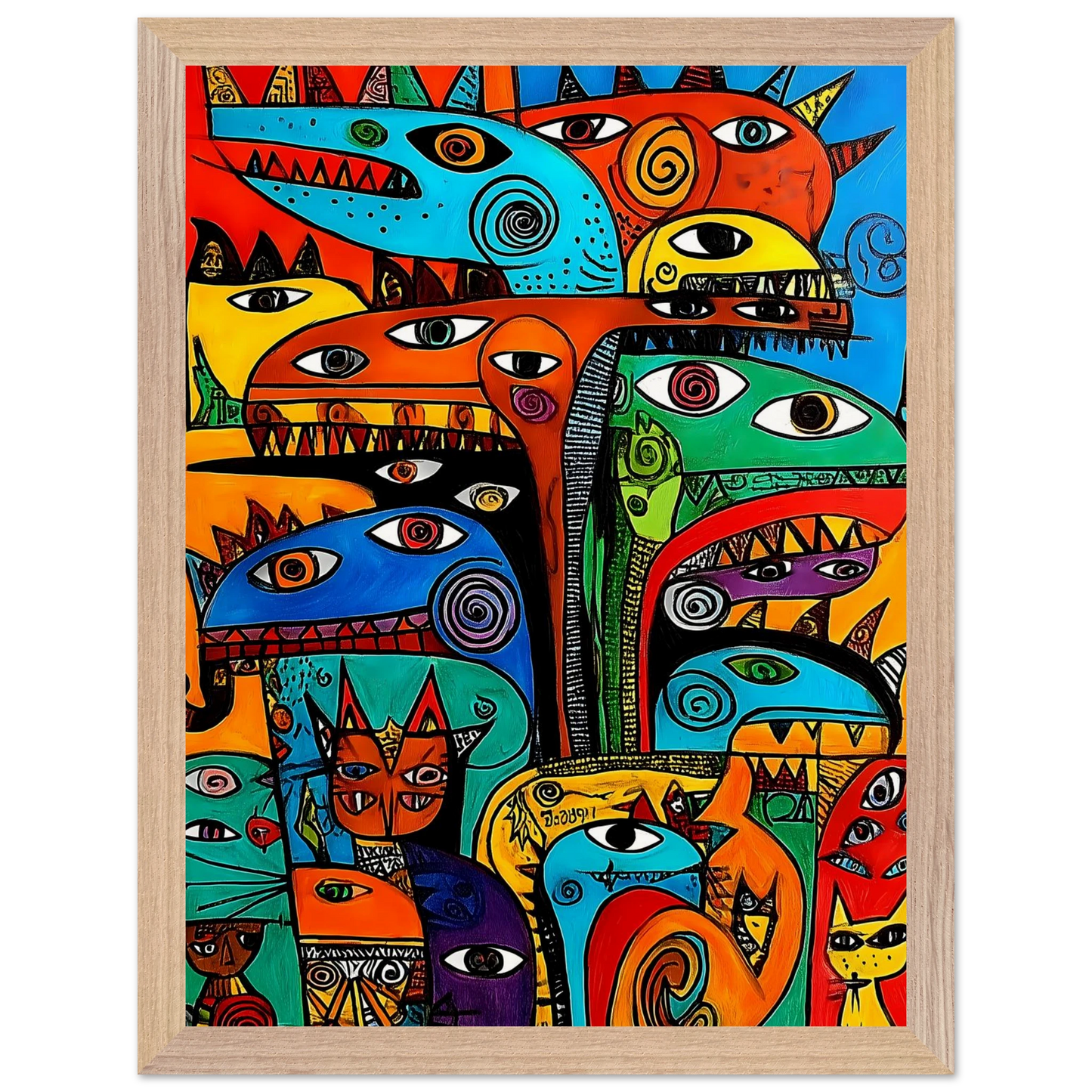 La Tribu — tableau encadré bois — vue 12 — art mural STNCL