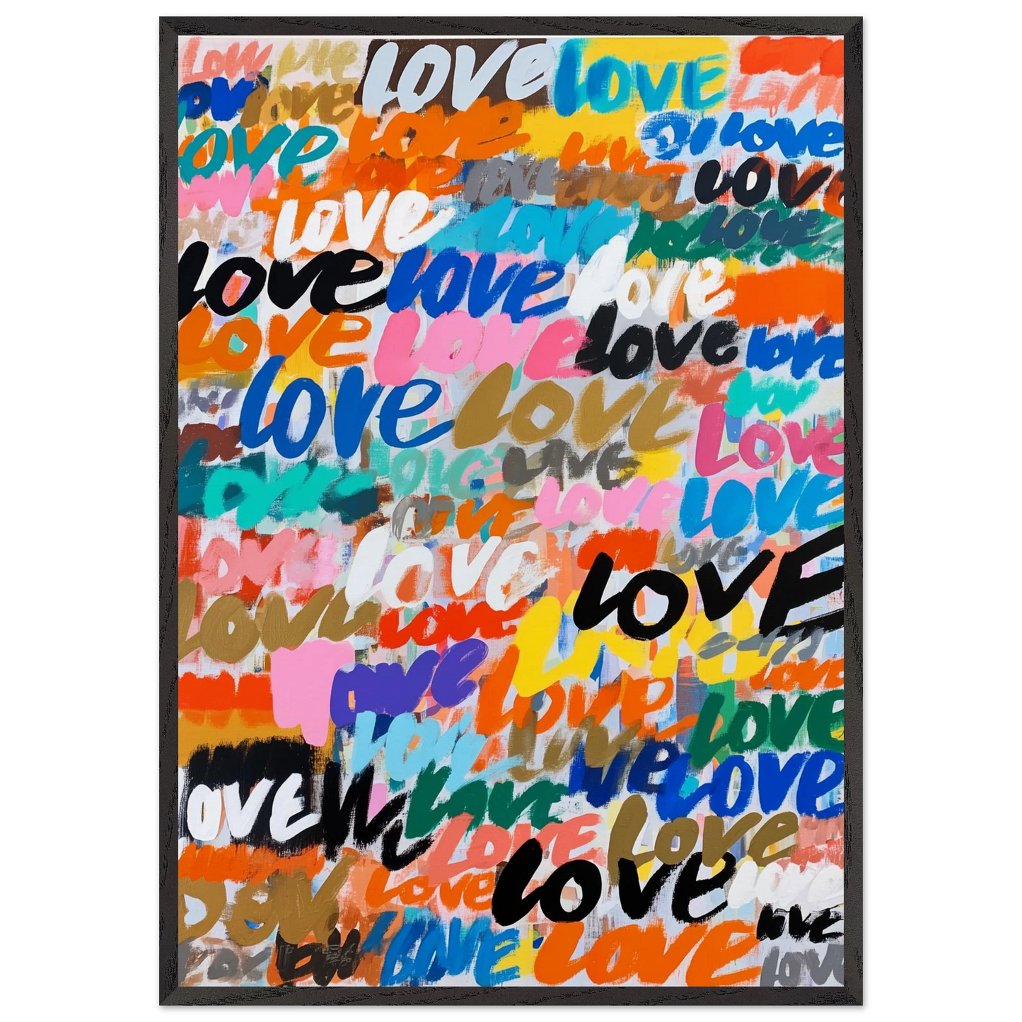 Amour en Mille Couleurs — tableau encadré bois — art mural STNCL