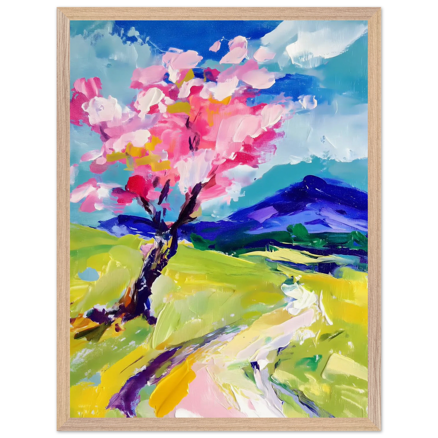 L'Arbre en Fleurs — tableau encadré bois — vue 3 — art mural STNCL