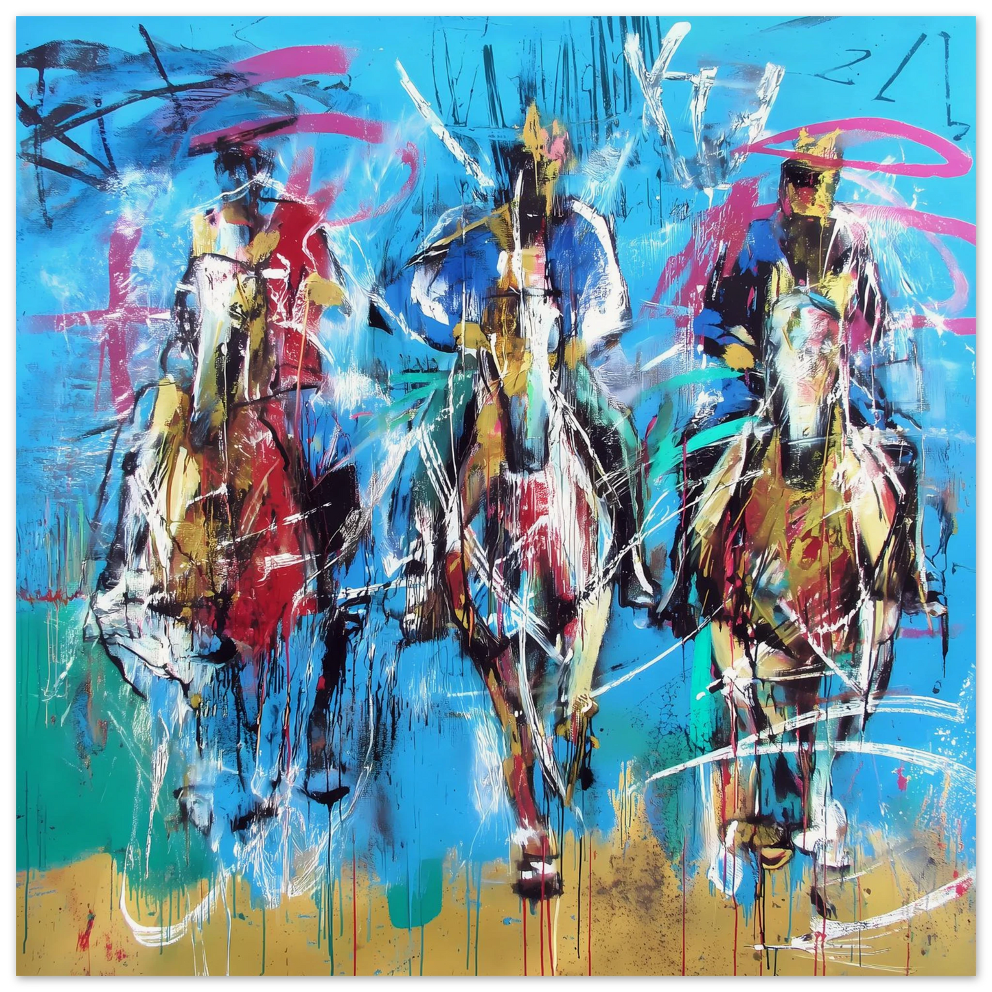 Trois Cavaliers — affiche d'art — vue 3 — art mural STNCL