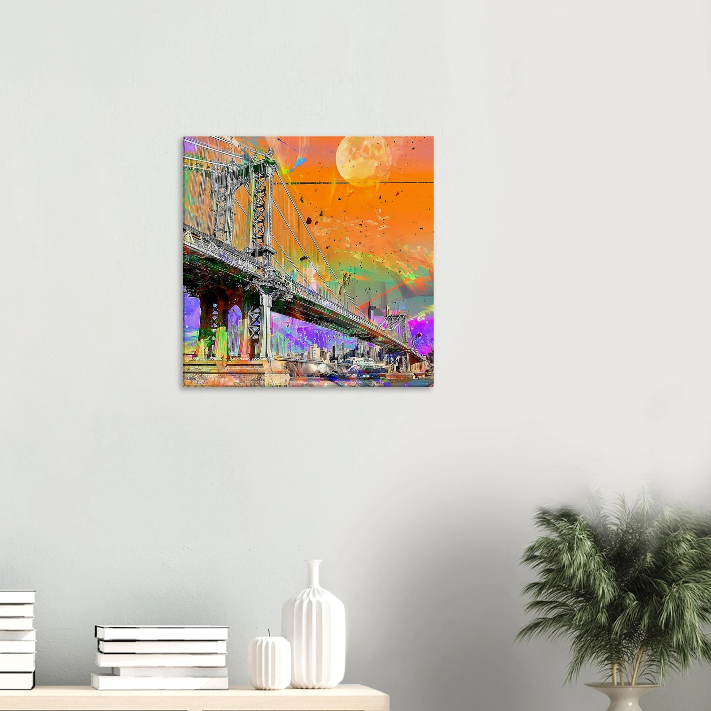 Pont sous la Lune — tableau sur toile — vue 5 — art mural STNCL