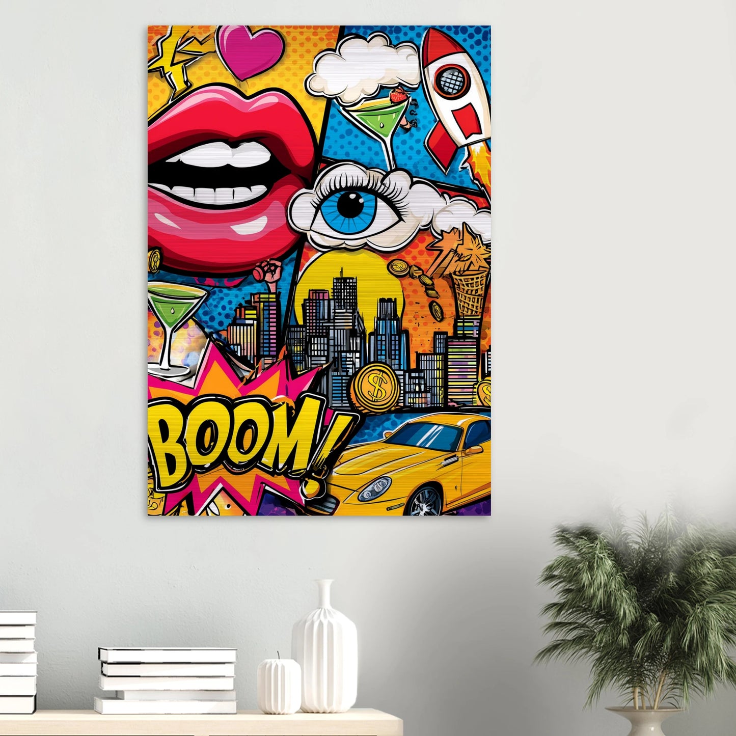 BOOM Pop Art — tableau aluminium — vue 6 — art mural STNCL