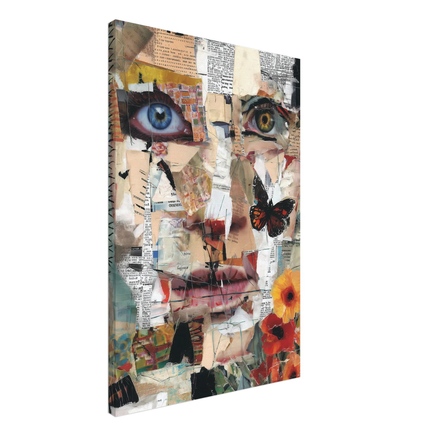Le Visage de Papier — tableau sur toile — vue 2 — art mural STNCL