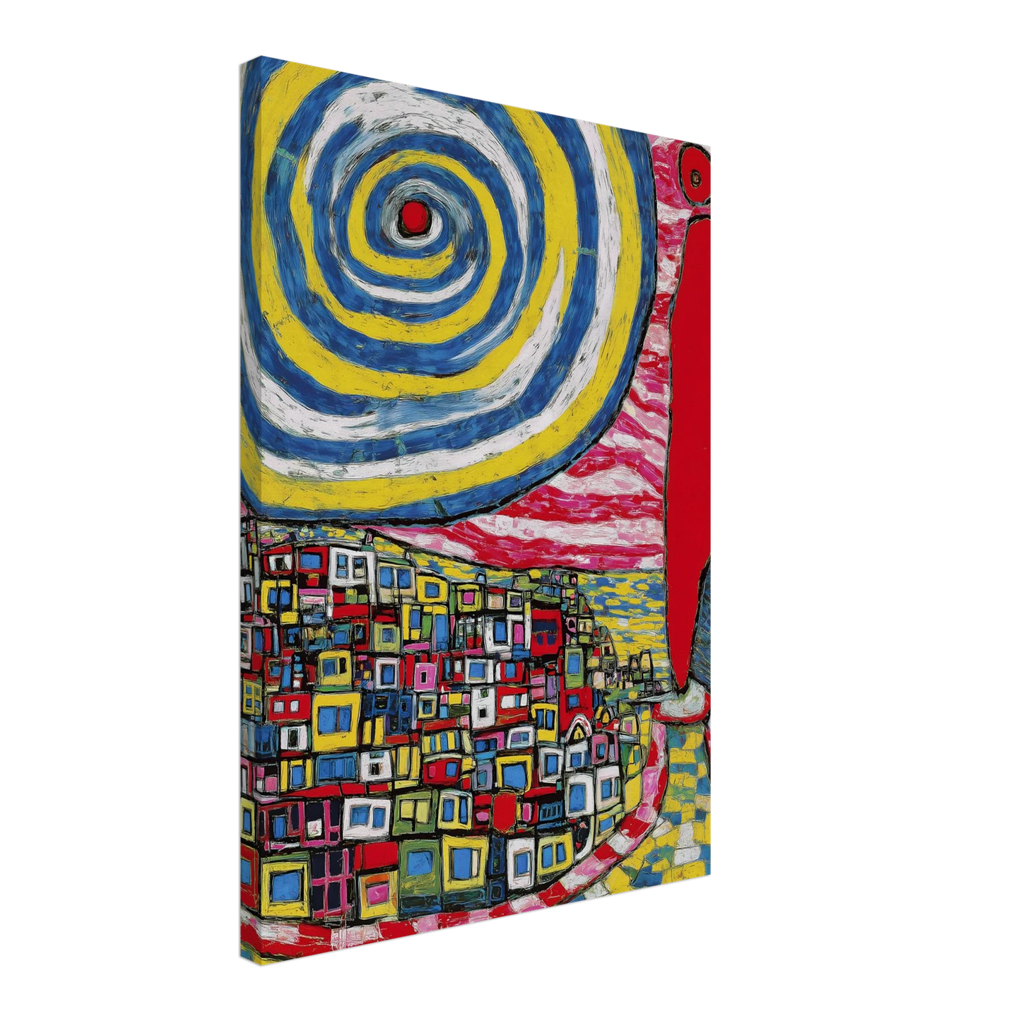 La Spirale et les Maisons — tableau sur toile — vue 3 — art mural STNCL