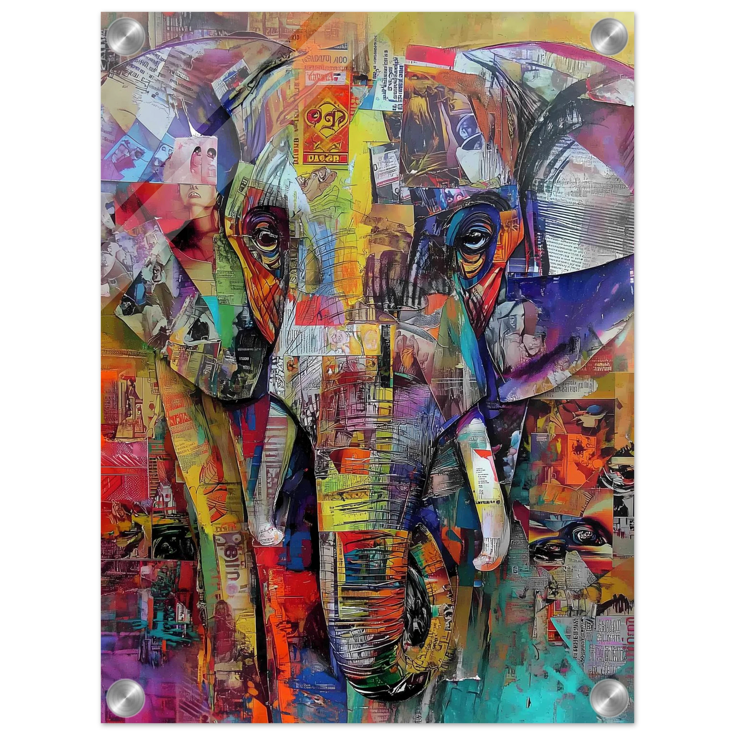 Éléphant de Papier — tableau plexiglas — vue 3 — art mural STNCL