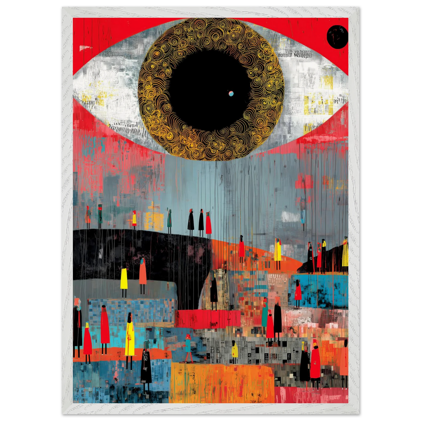 L'Oeil et la Foule — tableau encadre bois — vue 11 — art mural STNCL