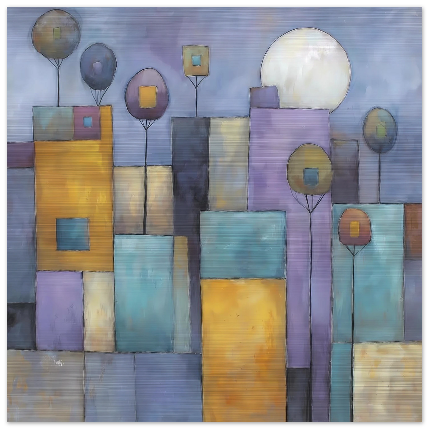Ville sous la Lune — tableau aluminium — vue 4 — art mural STNCL