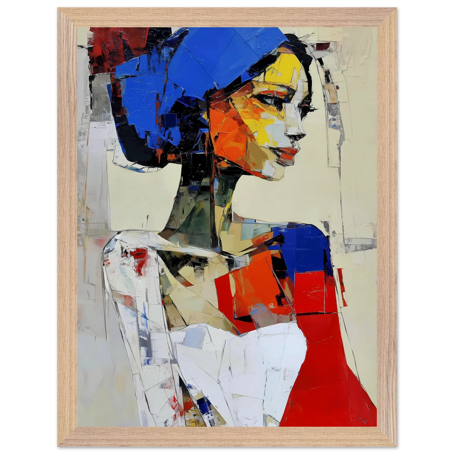 Profil en Éclats de Couleur — tableau encadré bois — vue 12 — art mural STNCL