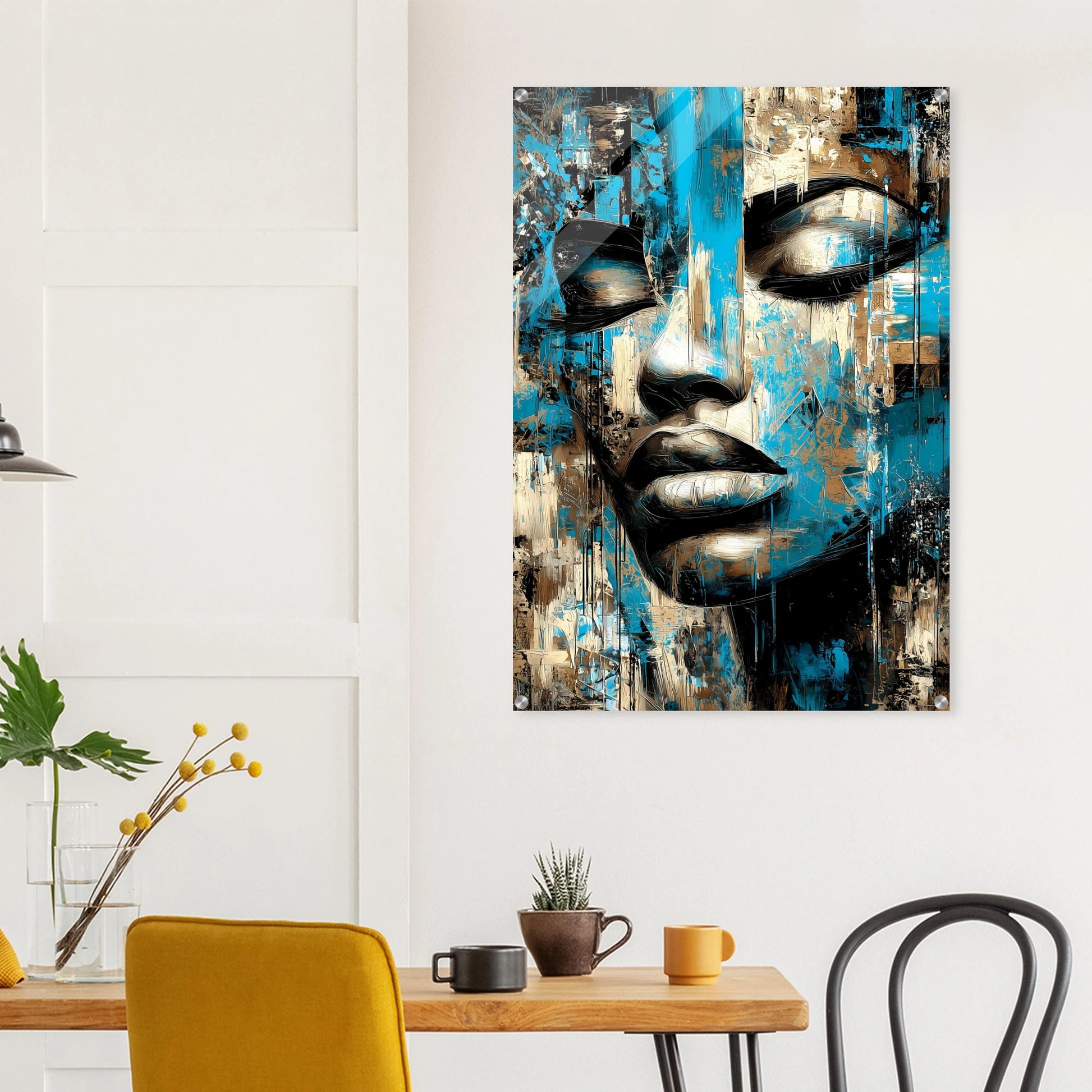 Bleu et Or — tableau plexiglas — vue 8 — art mural STNCL