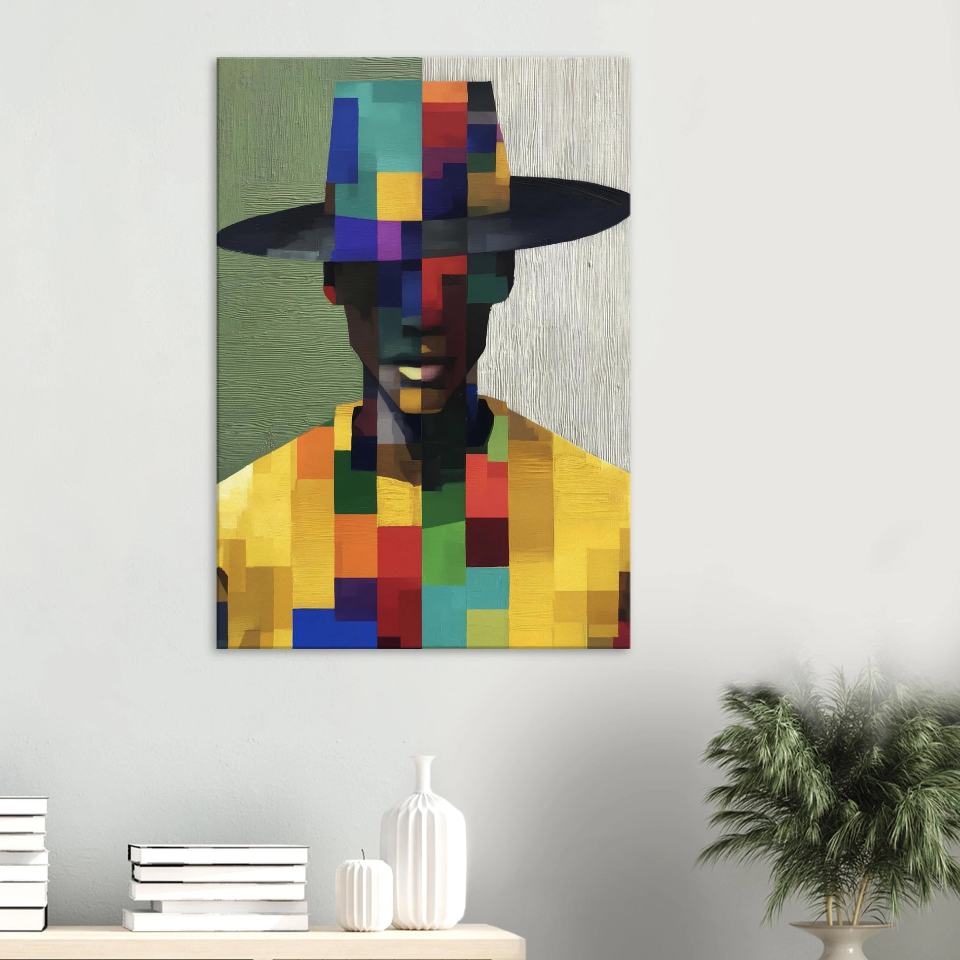 Portrait en Mosaïque — tableau sur toile — vue 6 — art mural STNCL