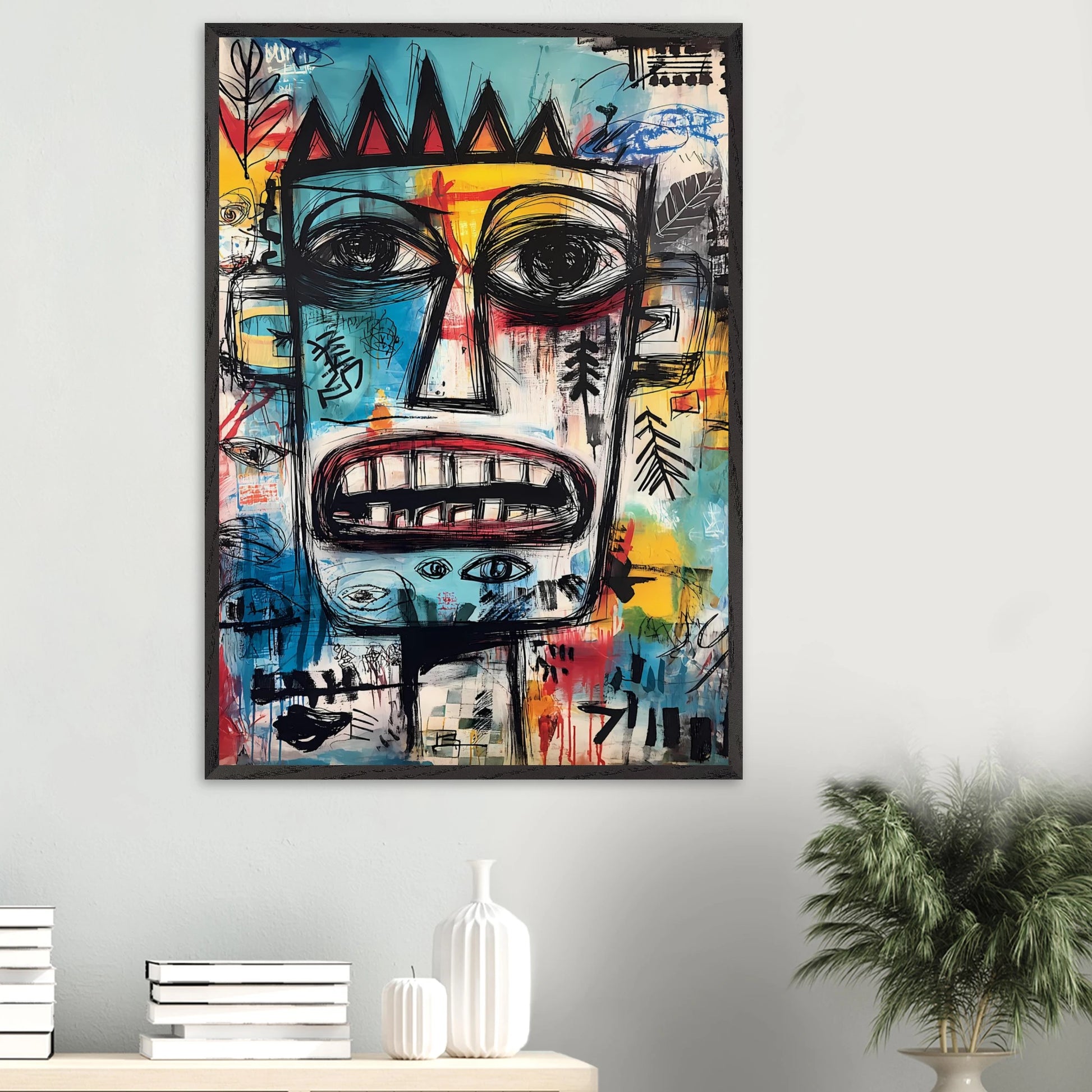 Roi Primitif — tableau encadré bois — vue 16 — art mural STNCL