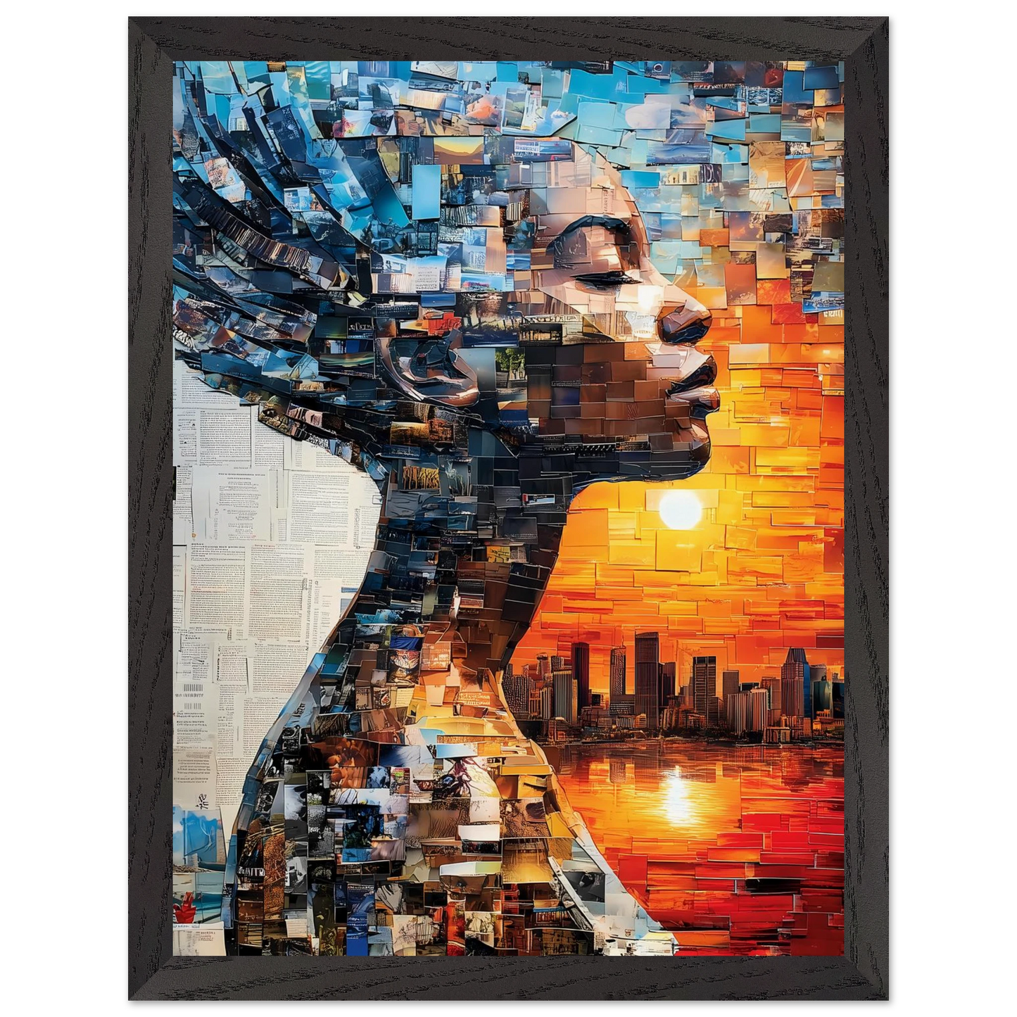 Horizon de Papier — tableau encadré bois — vue 4 — art mural STNCL