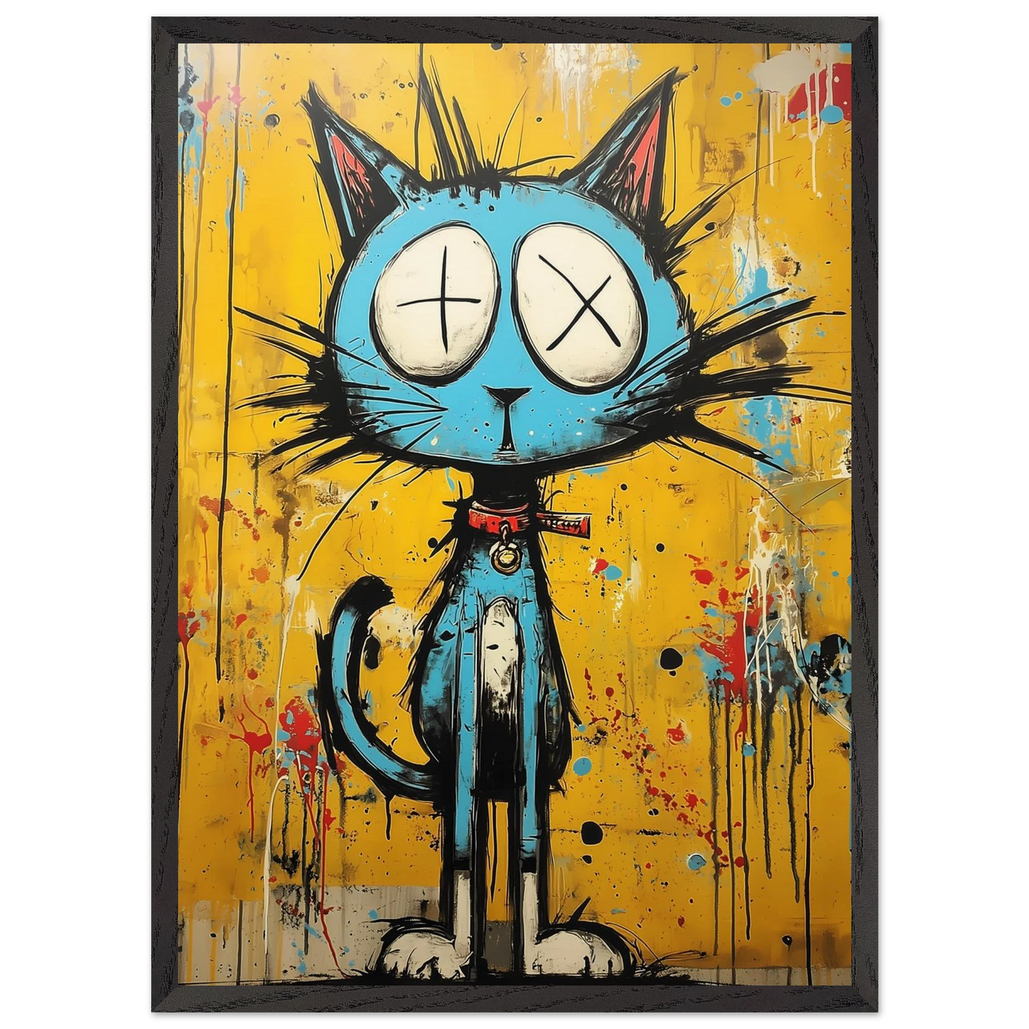 Matou des Murs — tableau encadré bois — vue 10 — art mural STNCL