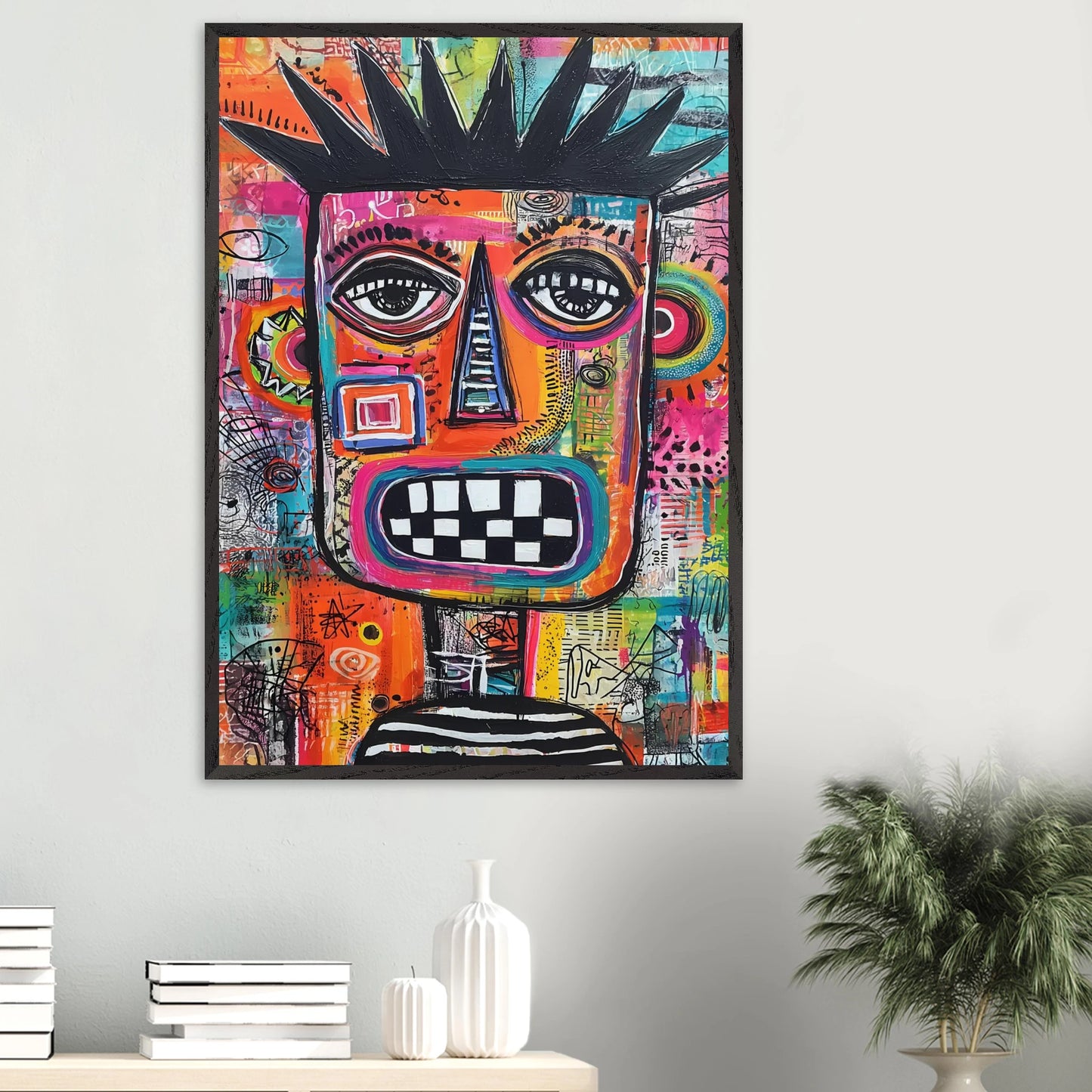 Masque Brut — tableau encadre bois — vue 16 — art mural STNCL