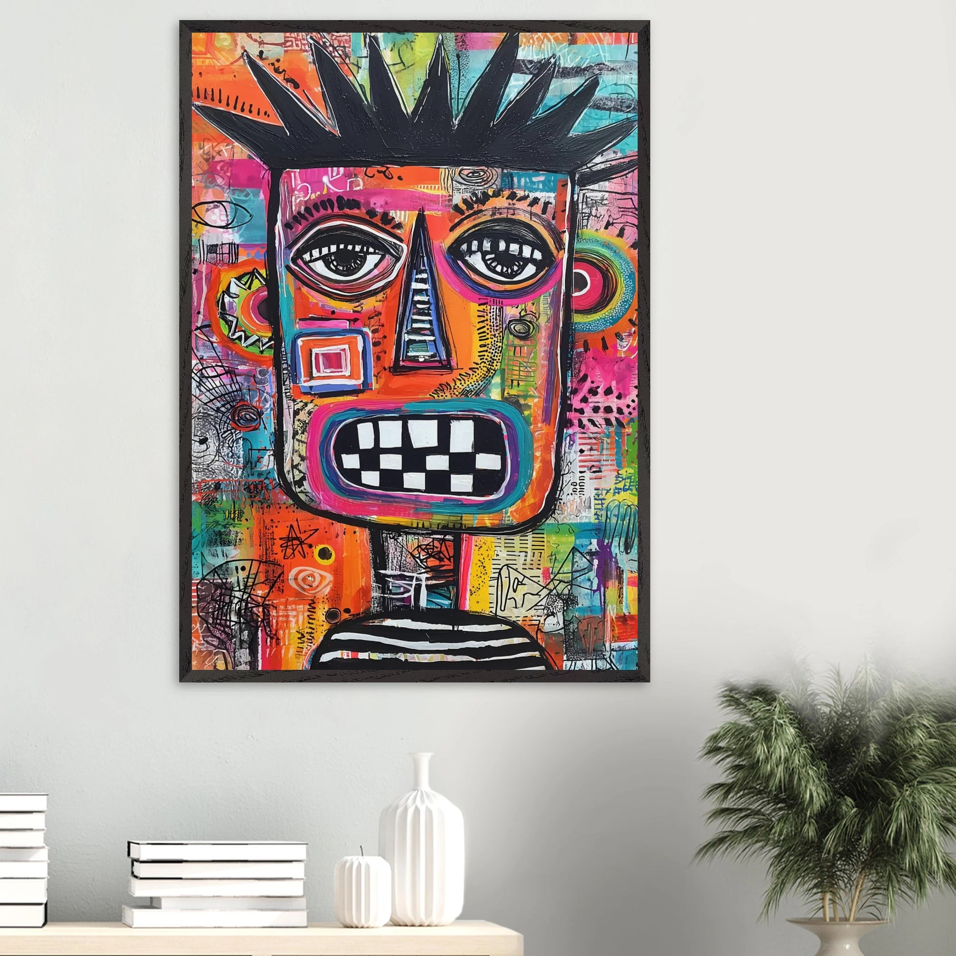 Masque Brut — tableau encadre bois — vue 16 — art mural STNCL
