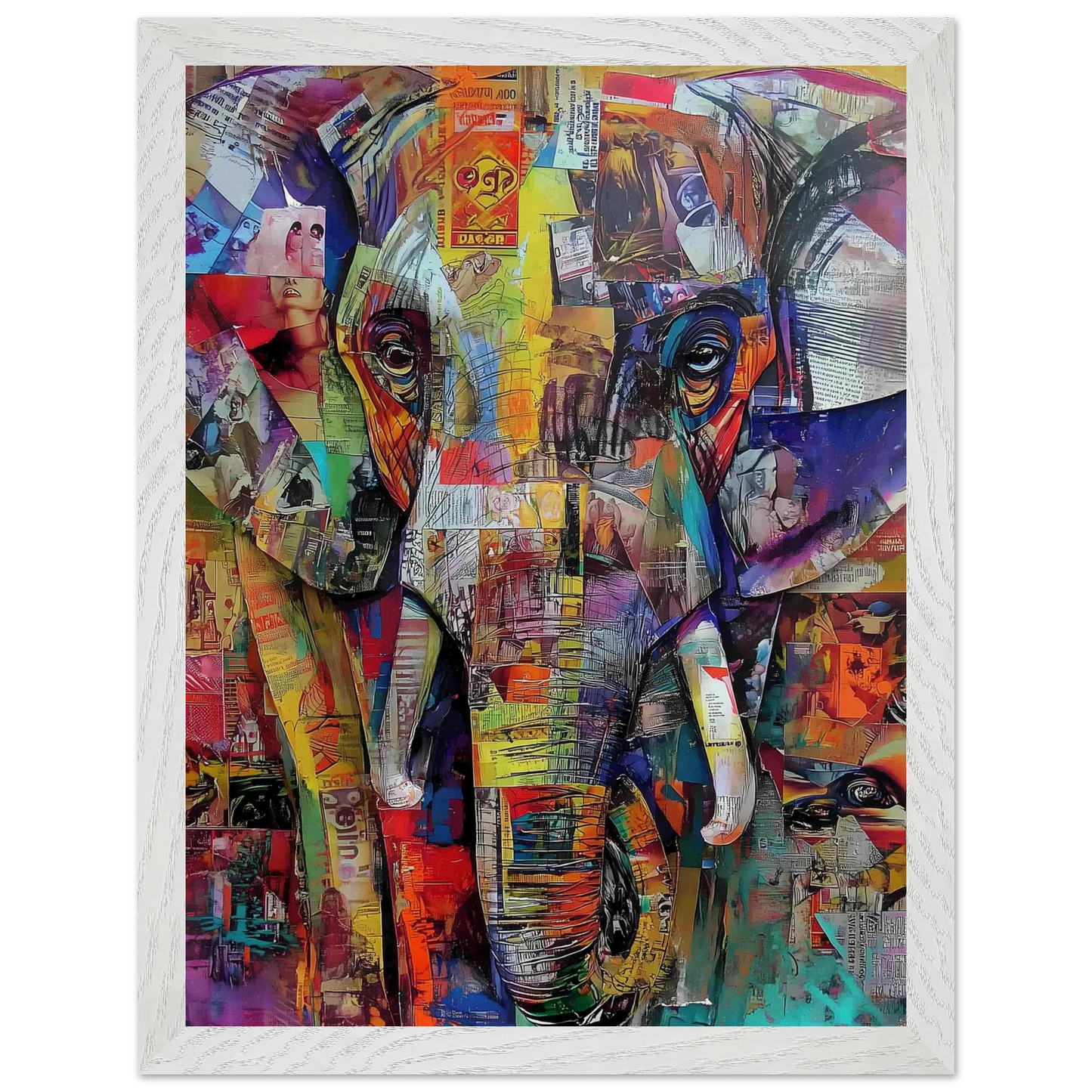 Éléphant de Papier — tableau encadré bois — vue 9 — art mural STNCL