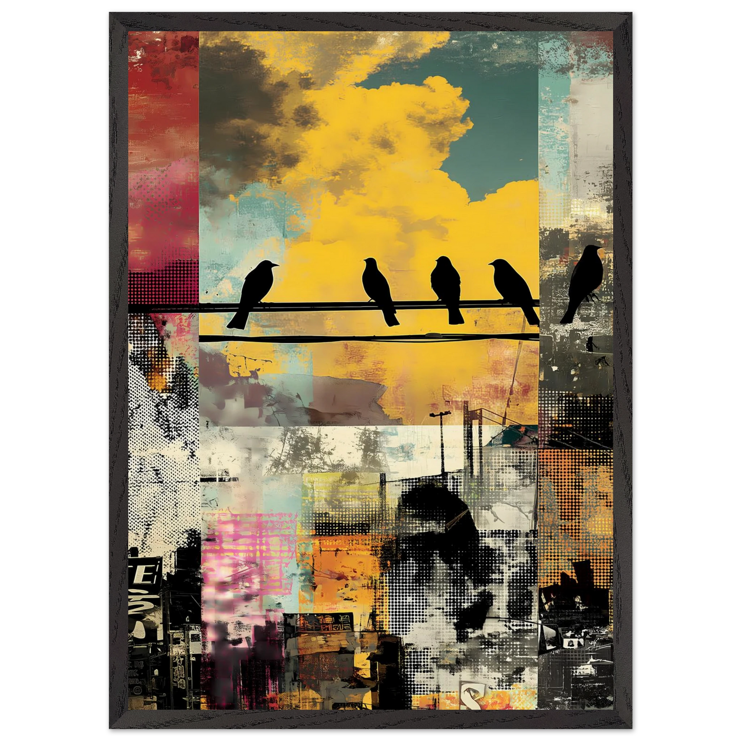 Perchoir Urbain — tableau encadre bois — vue 10 — art mural STNCL
