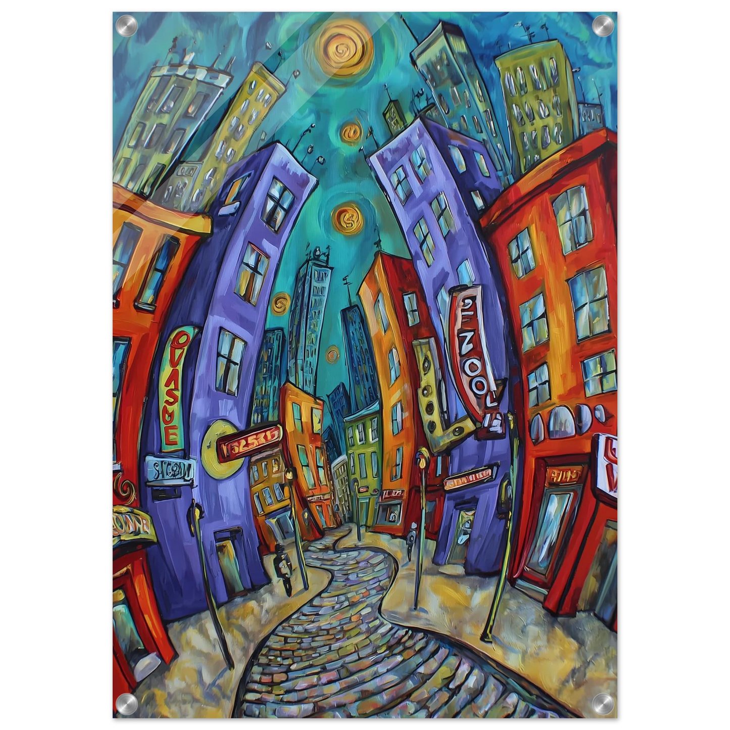 Ville Tourbillon — tableau plexiglas — vue 2 — art mural STNCL