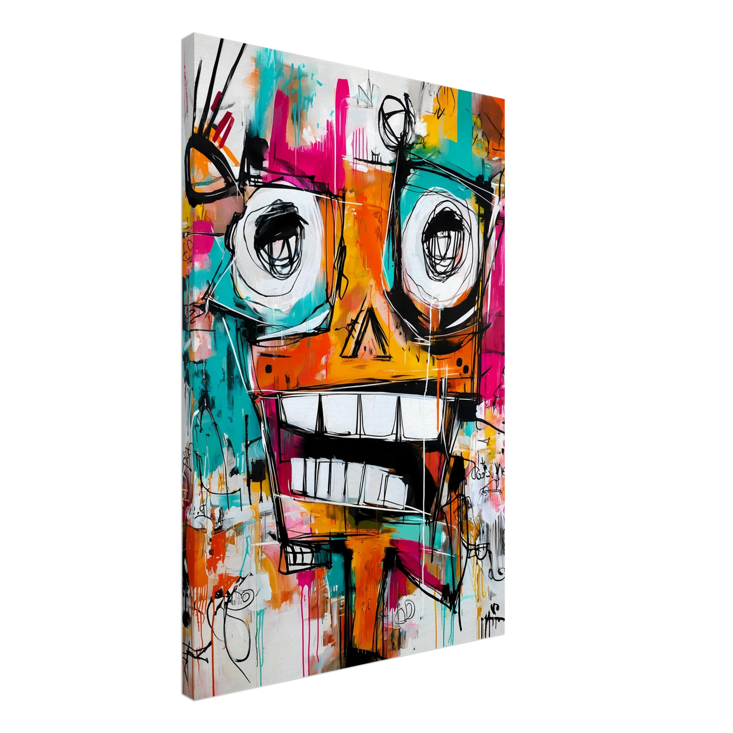 Face à Grands Yeux — tableau sur toile — vue 2 — art mural STNCL