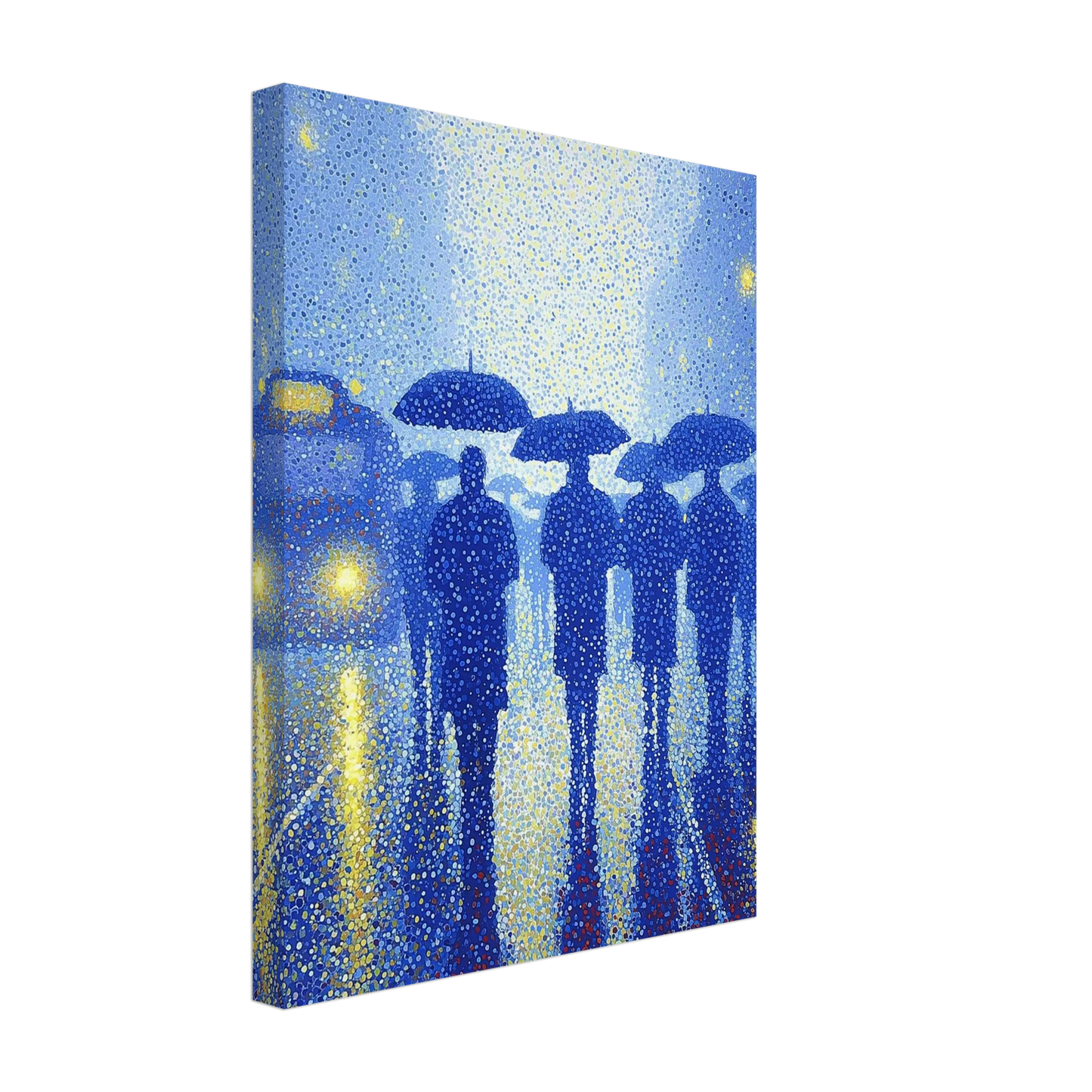 Pluie de Néon Bleu — tableau sur toile — vue 4 — art mural STNCL