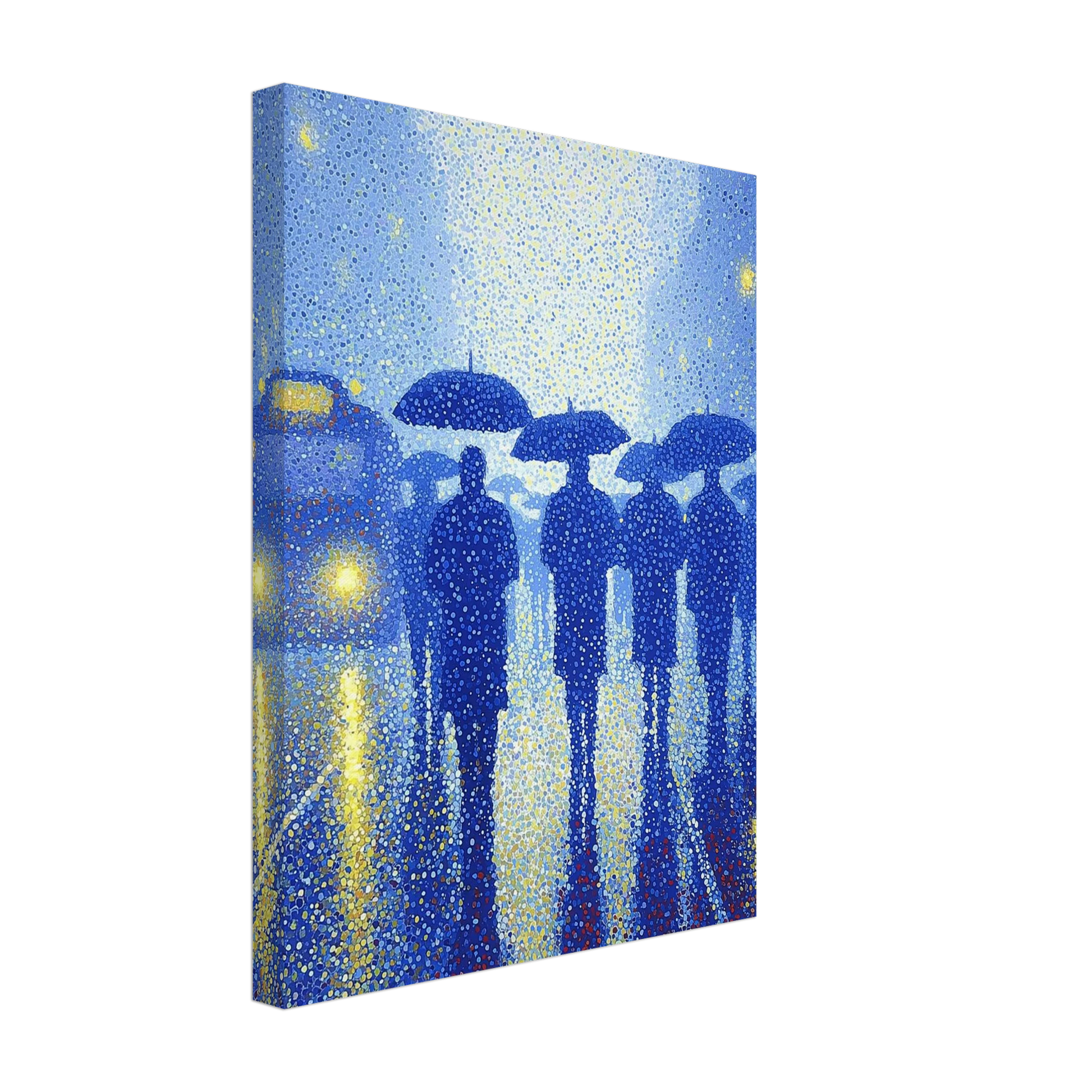 Pluie de Néon Bleu — tableau sur toile — vue 4 — art mural STNCL