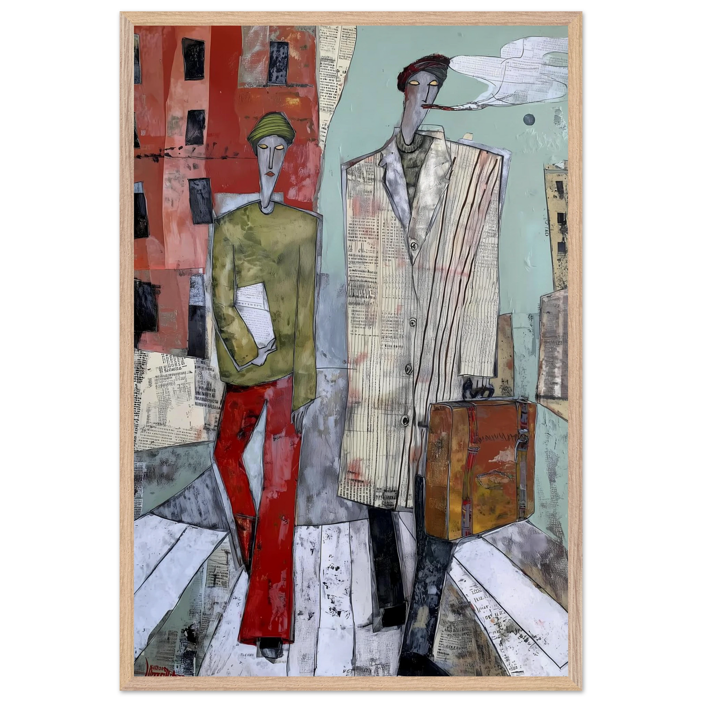 Les Voyageurs — tableau encadré bois — vue 14 — art mural STNCL