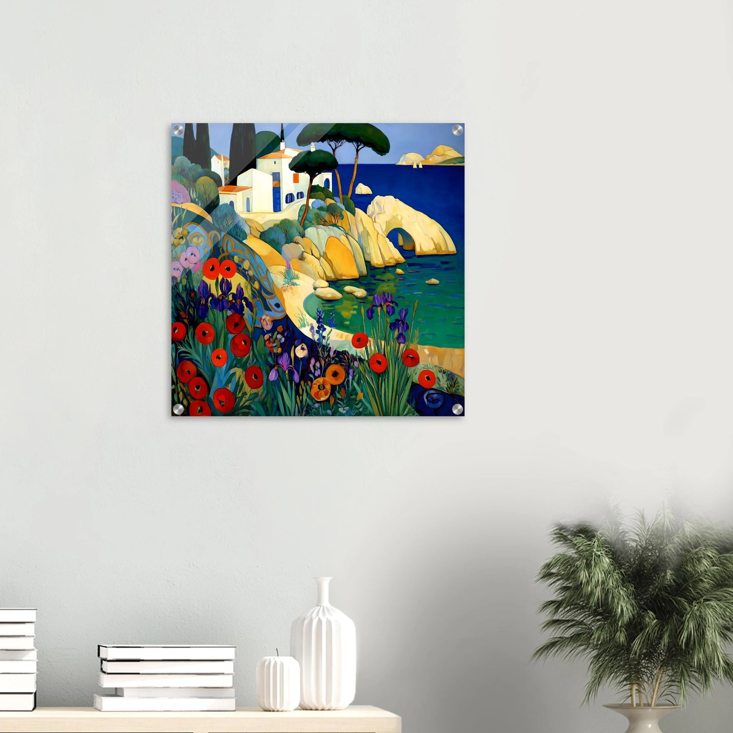 La Crique aux Coquelicots — tableau plexiglas — vue 5 — art mural STNCL
