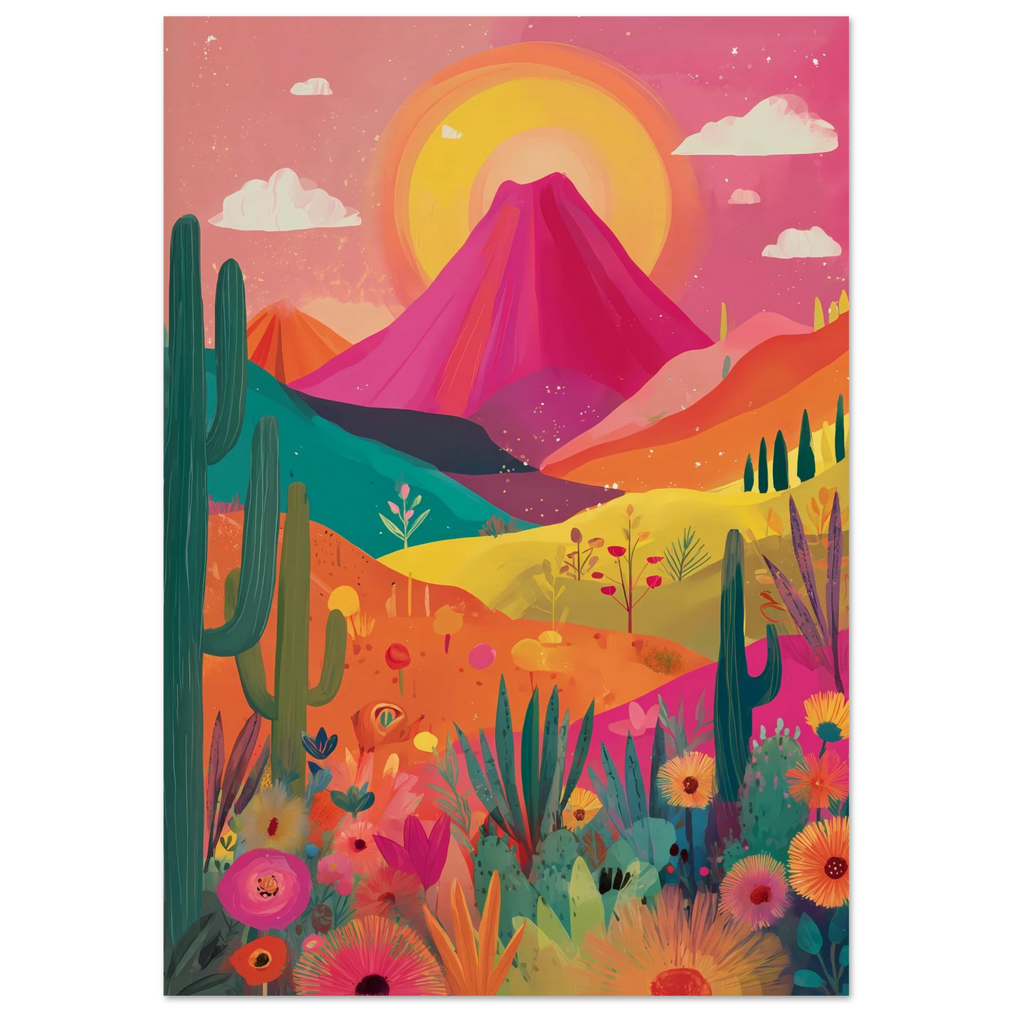 Volcan Fleuri — affiche d'art — art mural STNCL