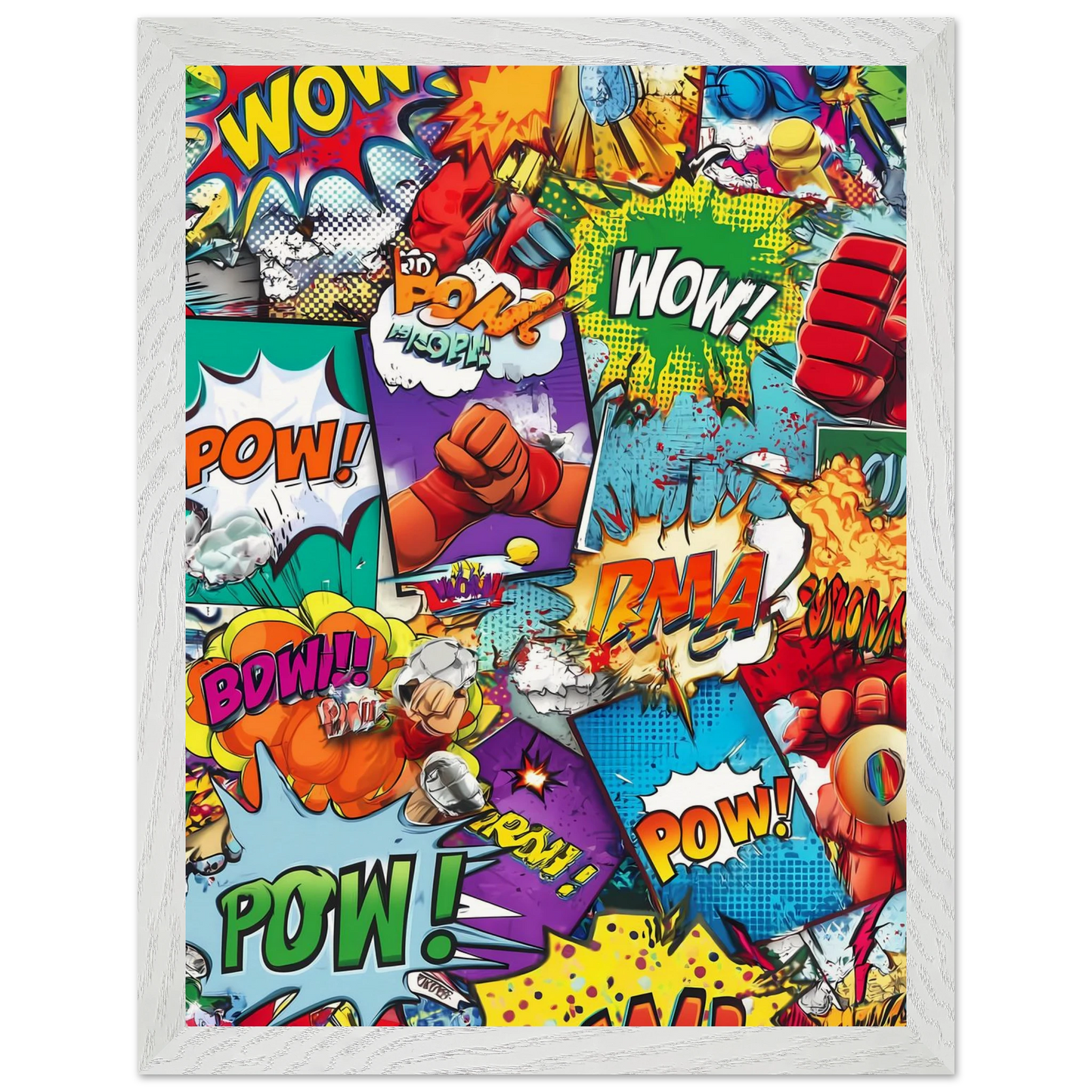 Explosion Pop Art — tableau encadre bois — vue 9 — art mural STNCL