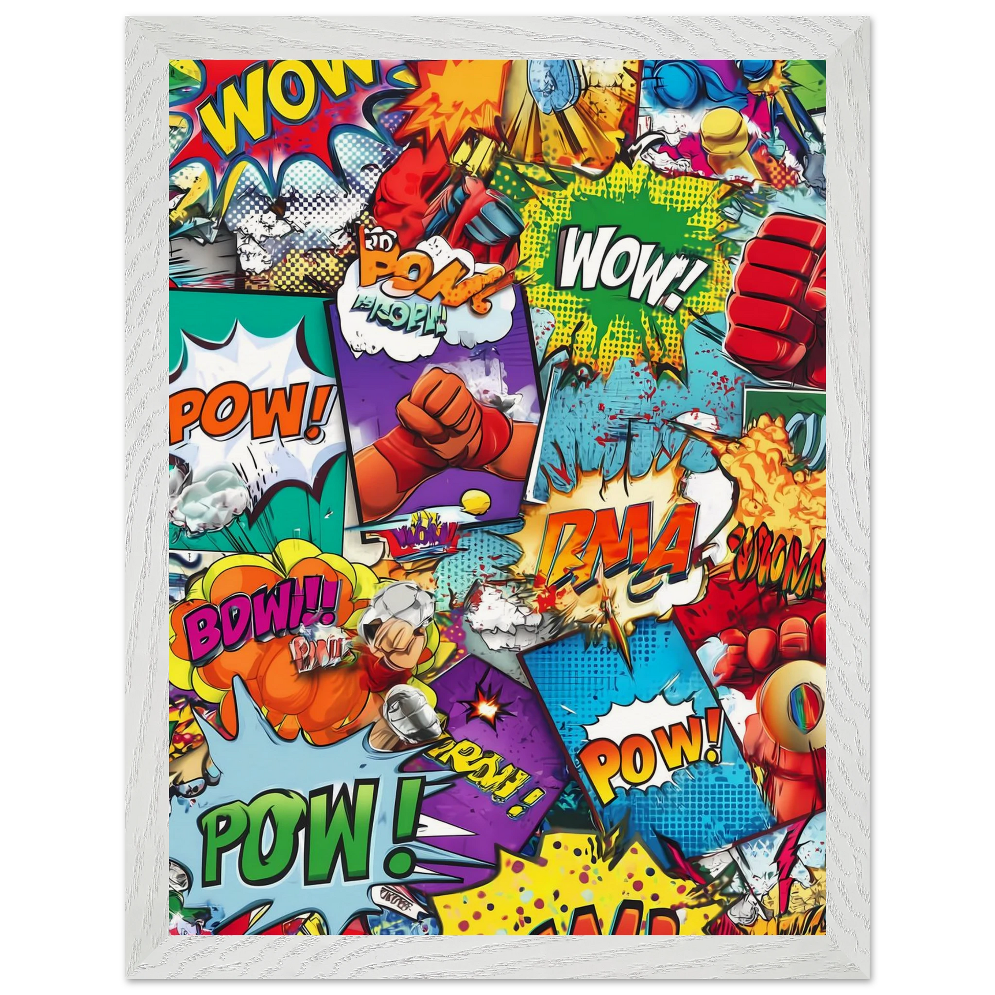 Explosion Pop Art — tableau encadre bois — vue 9 — art mural STNCL