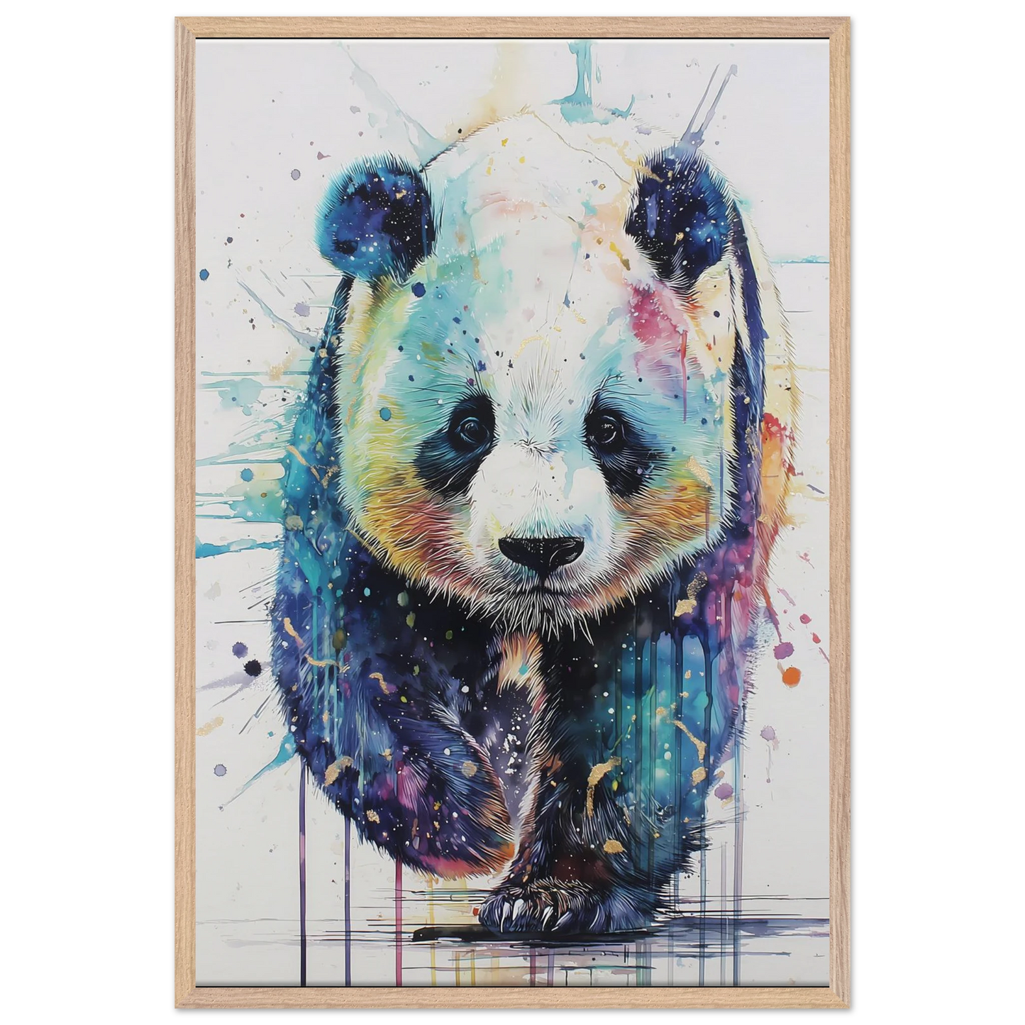 Panda Constellé — tableau encadré bois — vue 14 — art mural STNCL