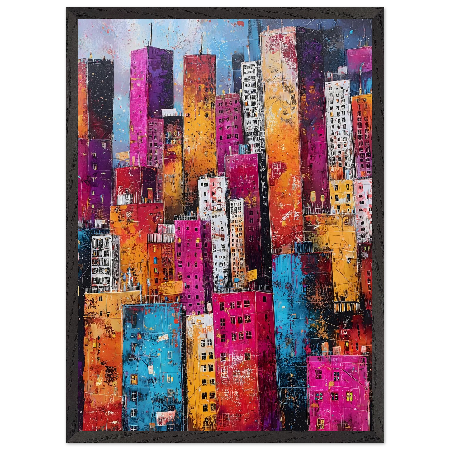 Empilement — tableau encadré bois — vue 10 — art mural STNCL